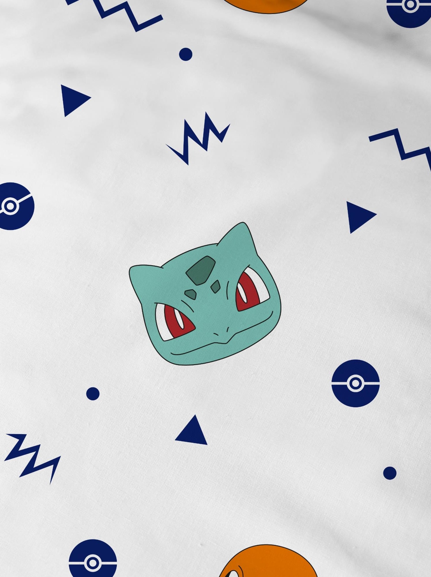 Drap-housse imprimé 100% coton, POKEMON ZIGGY - Blanc