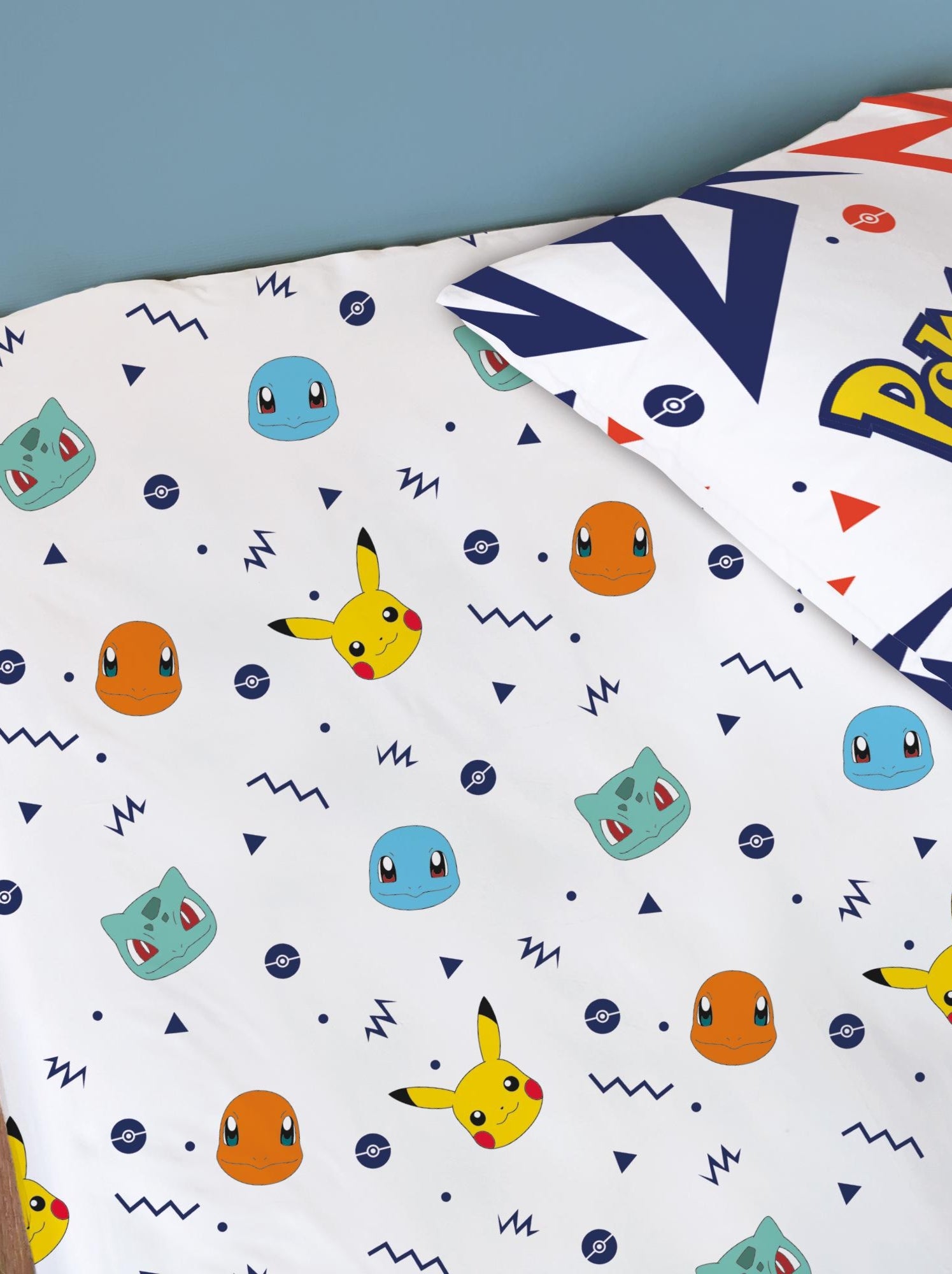 Drap-housse imprimé 100% coton, POKEMON ZIGGY - Blanc