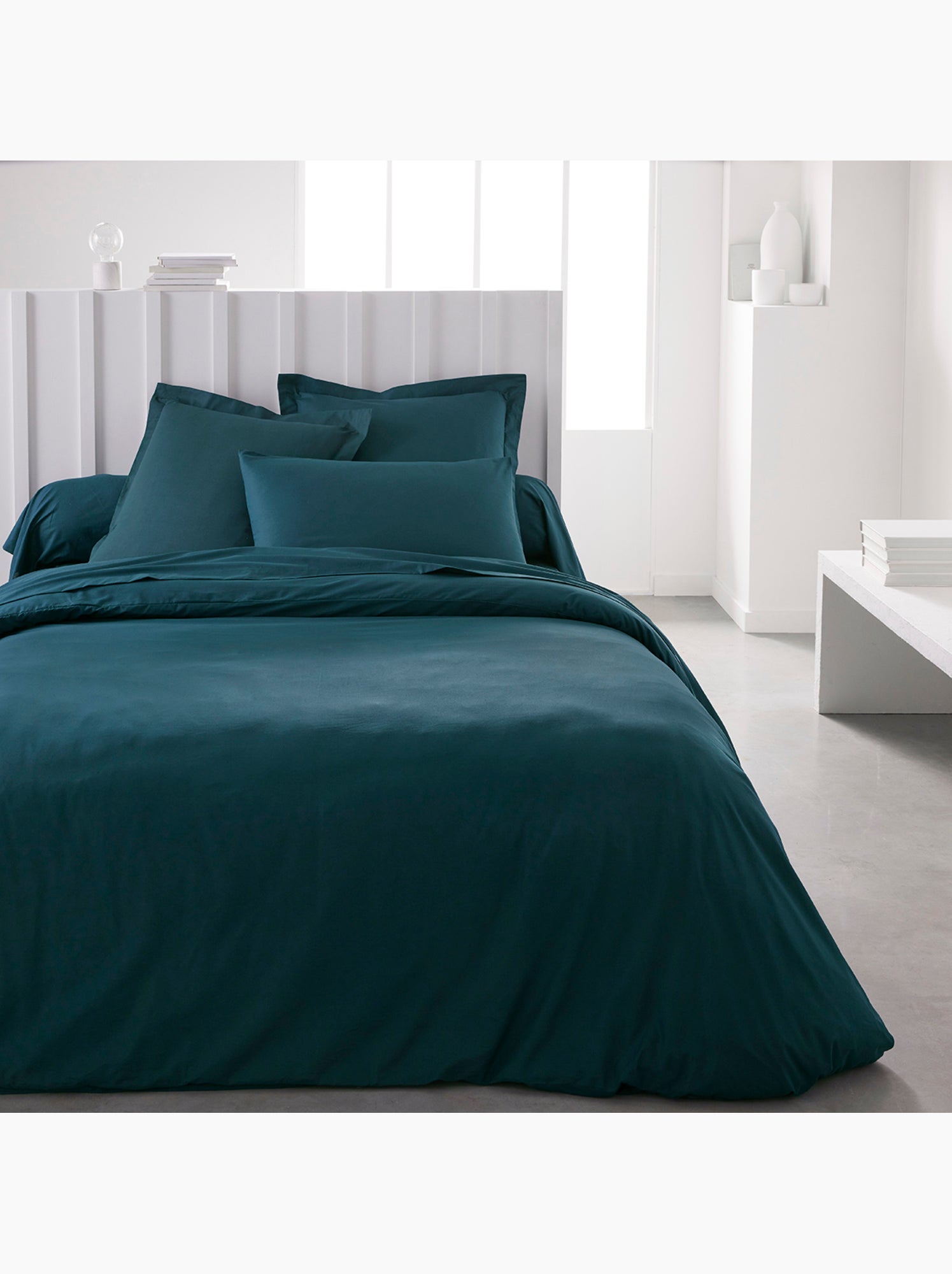 Drap housse Jersey 2 personnes uni ESSENTIAL - Bleu