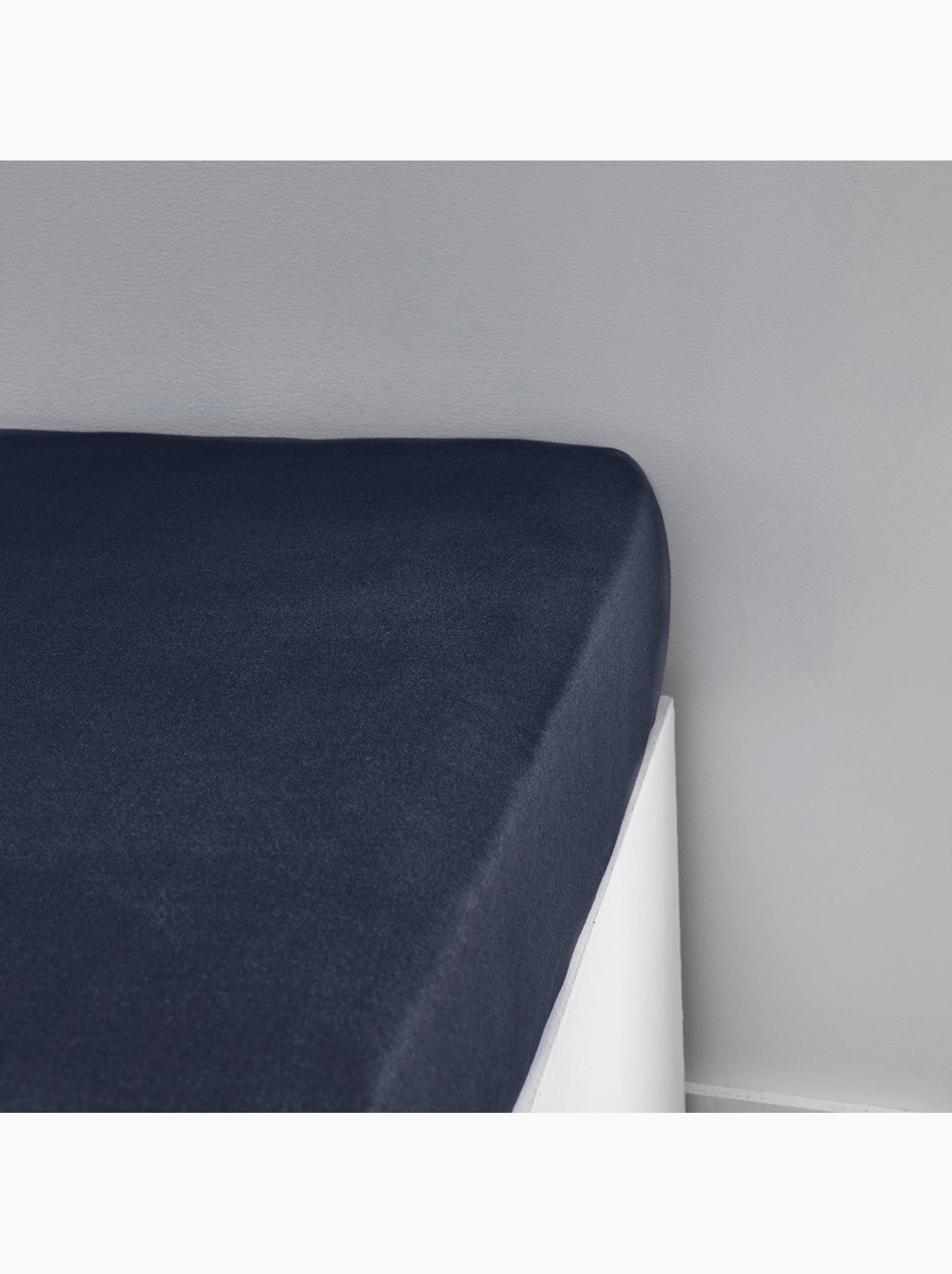 Drap housse Jersey 2 personnes uni ESSENTIAL - Bleu marine