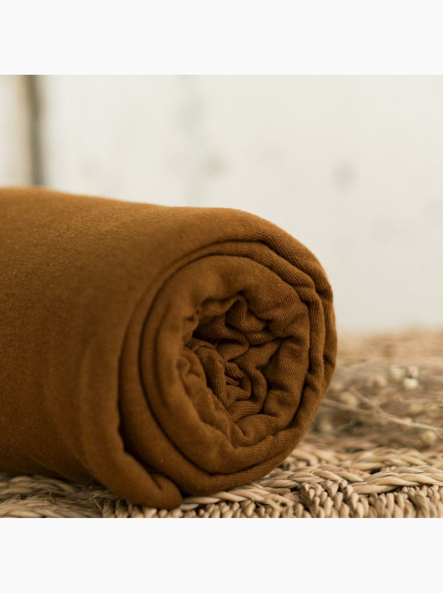 Drap housse Jersey 2 personnes uni ESSENTIAL - Bronze
