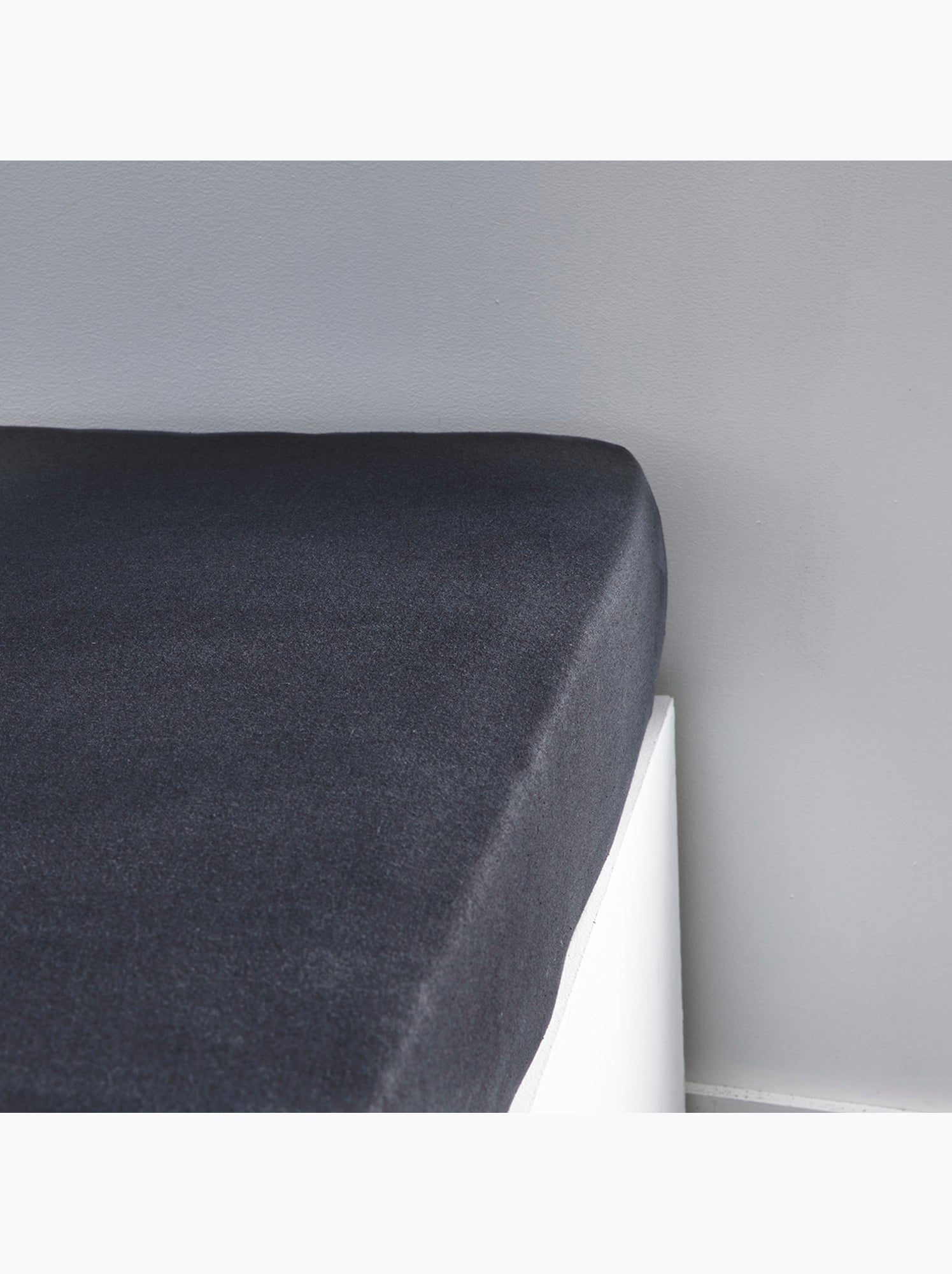 Drap housse Jersey 2 personnes uni ESSENTIAL - gris anthracite