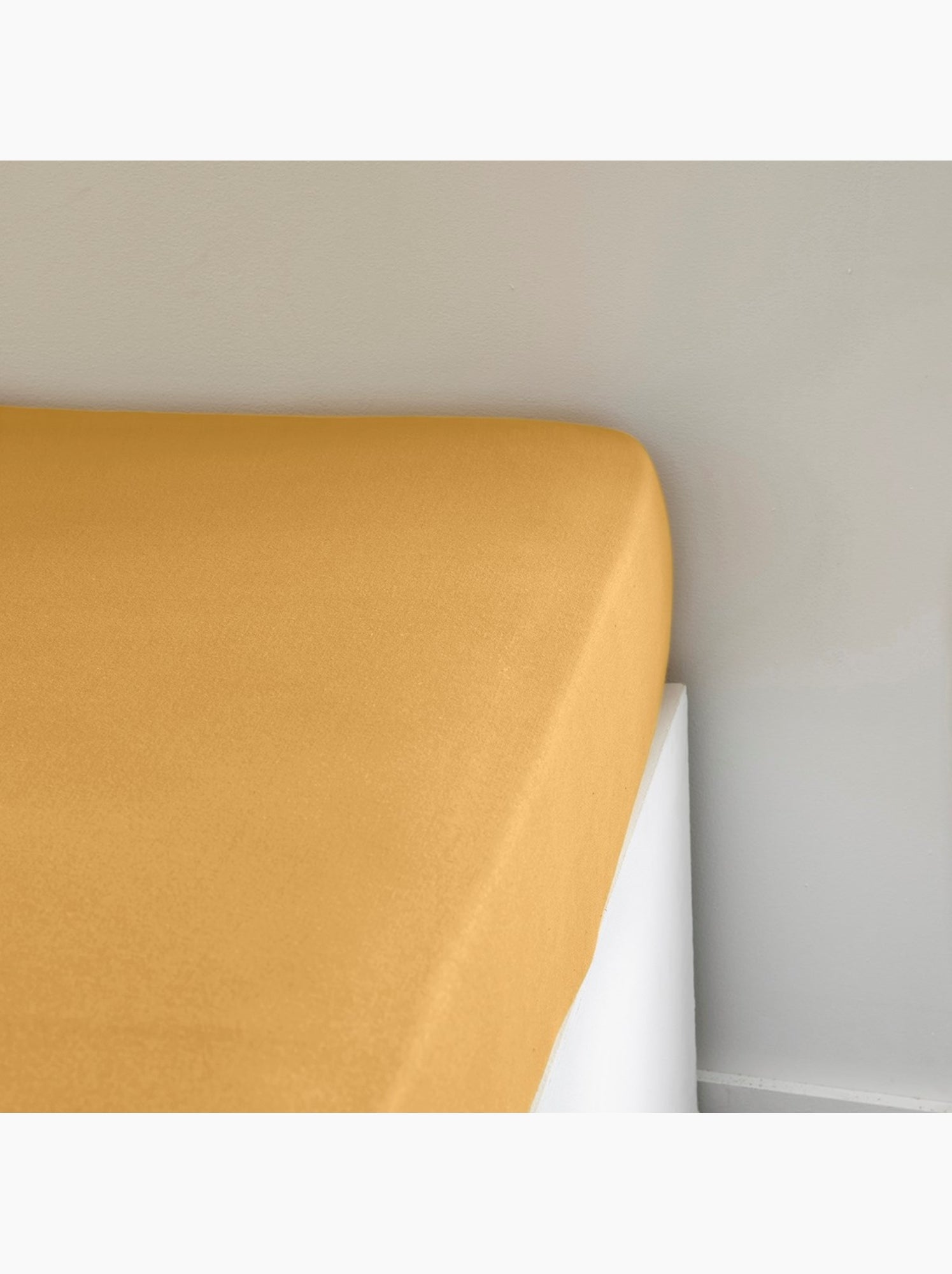 Drap housse Jersey 2 personnes uni ESSENTIAL - Jaune