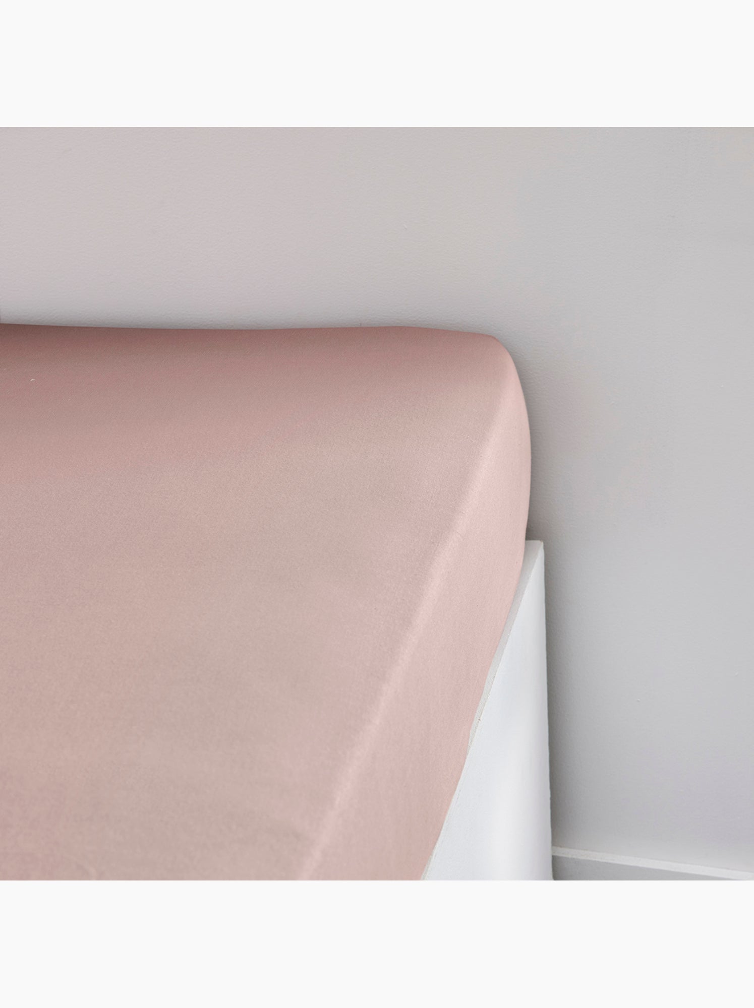 Drap housse Jersey 2 personnes uni ESSENTIAL - Rose