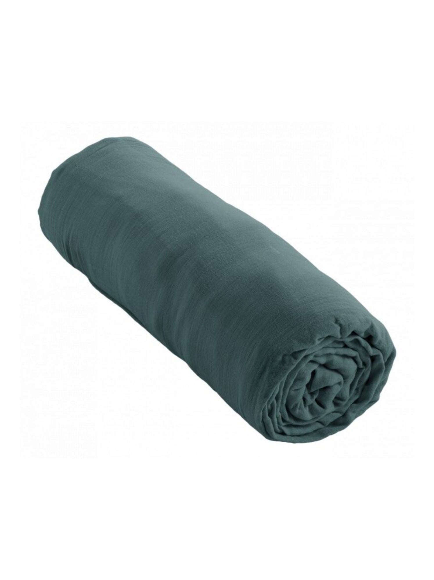 Drap housse - L'effet papillon - 100% gaze de coton 125 gr/m² - Bleu canard