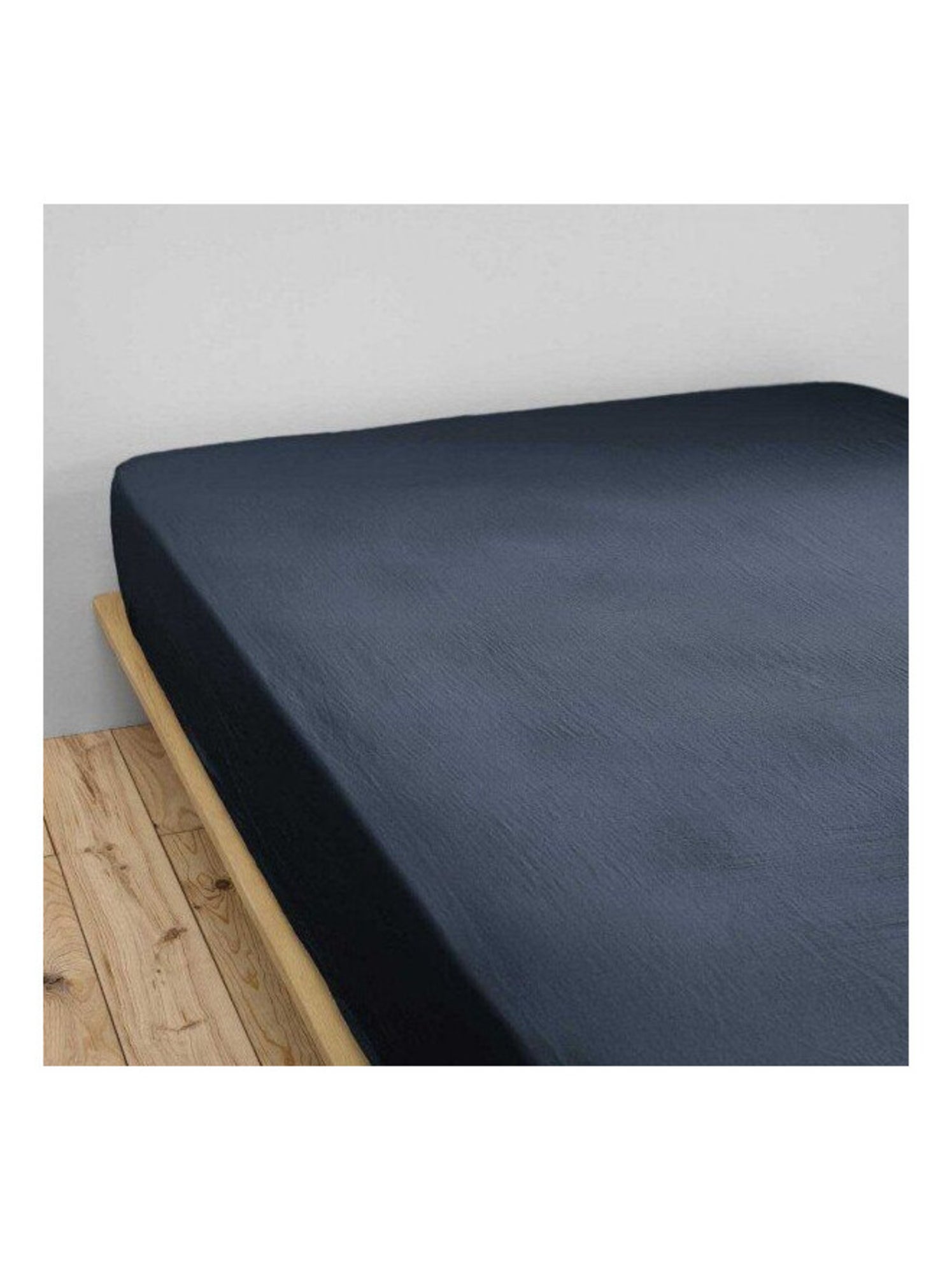 Drap housse - L'effet papillon - 100% gaze de coton 125 gr/m² - Bleu nuit
