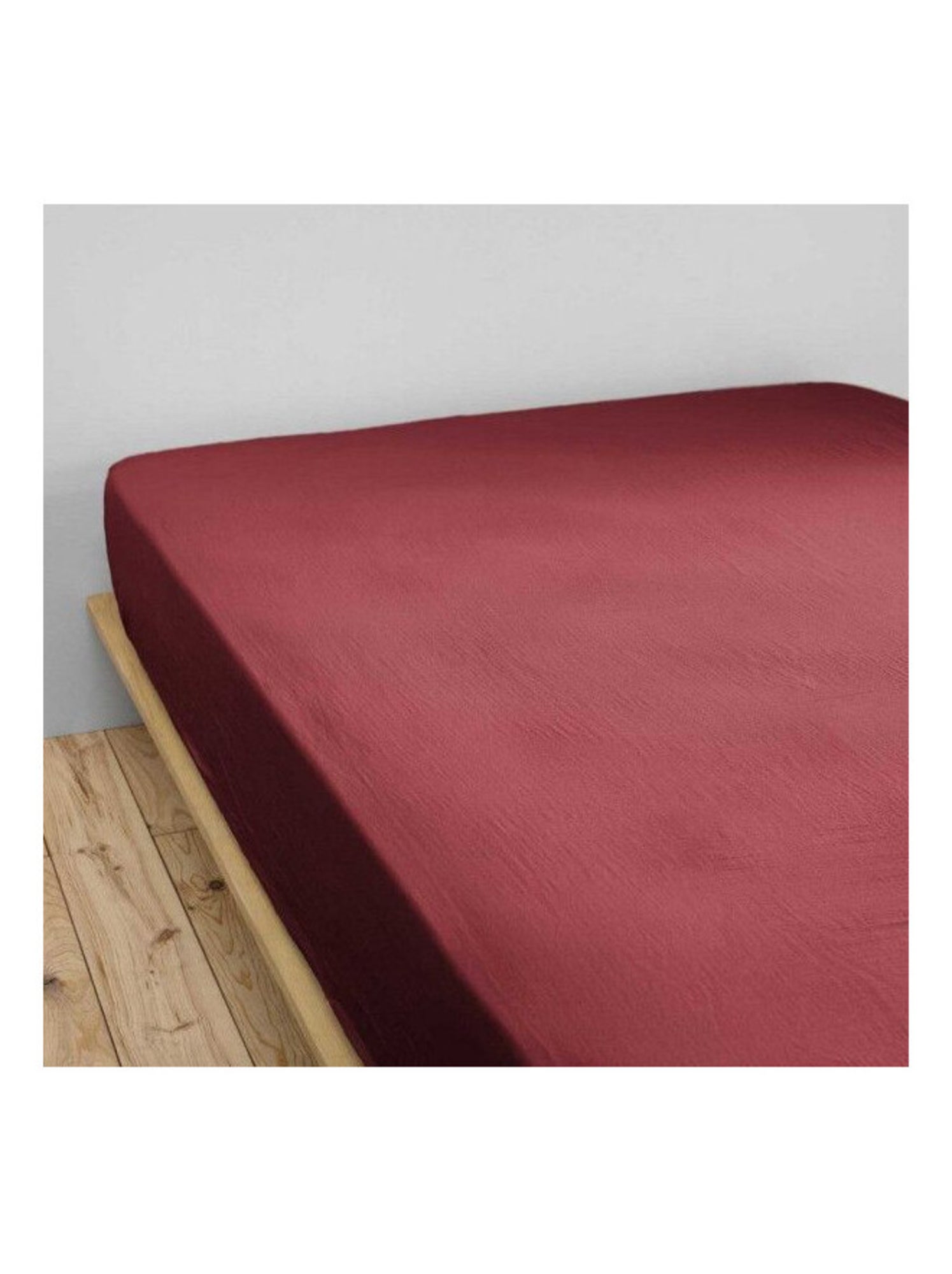 Drap housse - L'effet papillon - 100% gaze de coton 125 gr/m² - Noir Bordeaux