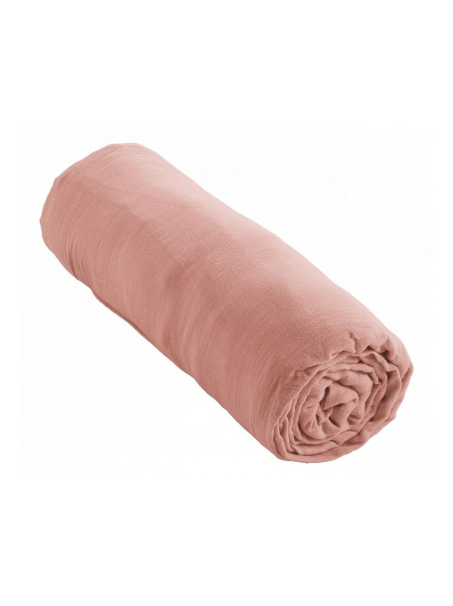 Drap housse - L'effet papillon - 100% gaze de coton 125 gr/m² - Peche
