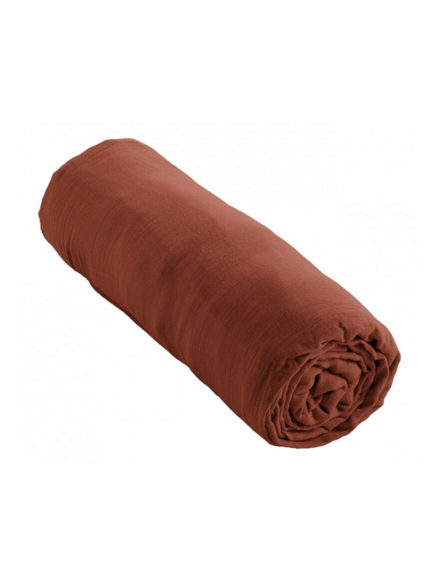 Drap housse - L'effet papillon - 100% gaze de coton 125 gr/m² - Terracotta