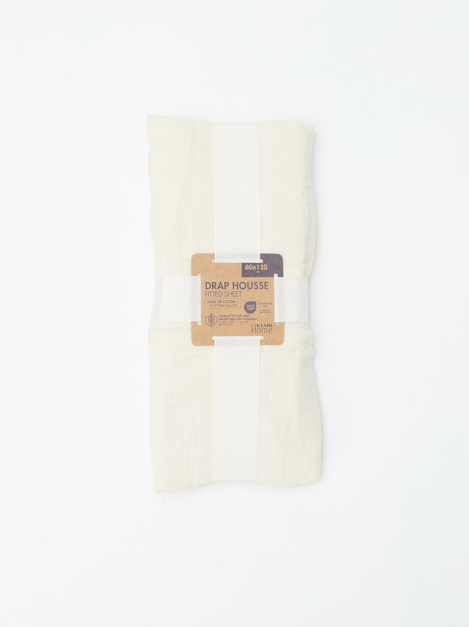 Drap housse lit bébé 60 x 120 cm en double gaze de coton - Kiabi Home - Blanc
