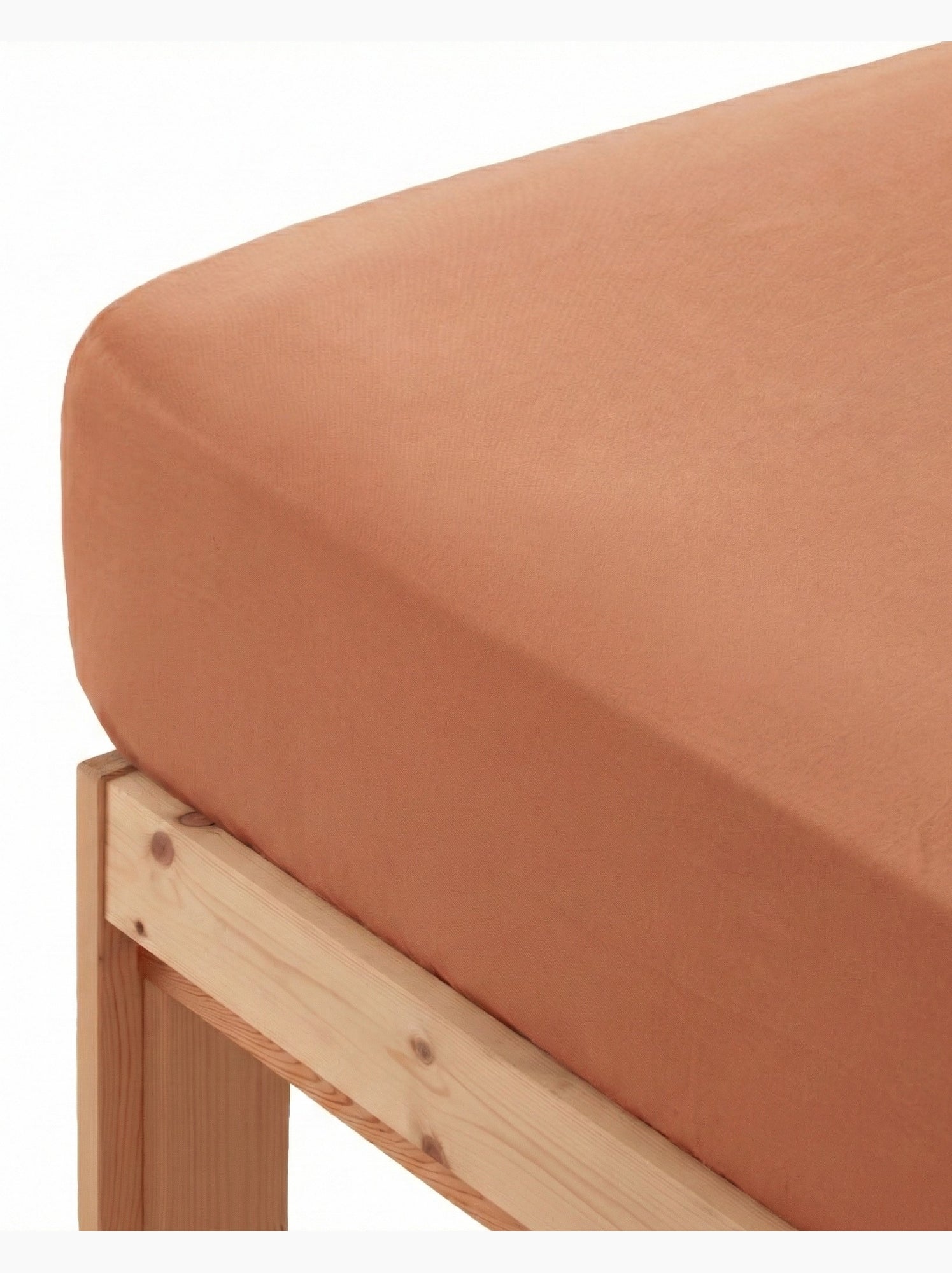 Drap-housse uni 100 % coton, pour matelas jusqu’à 30 cm de hauteur - Gamusi. - Brique