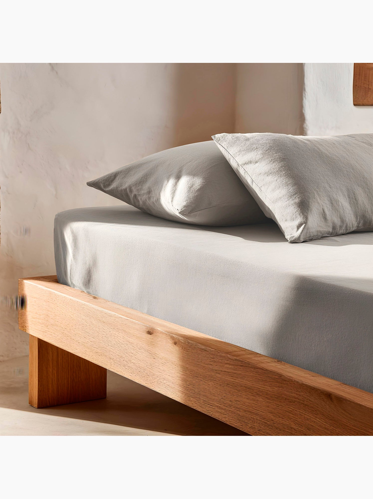 Drap-housse uni 100 % coton, pour matelas jusqu’à 30 cm de hauteur - Gamusi. - Gris clair
