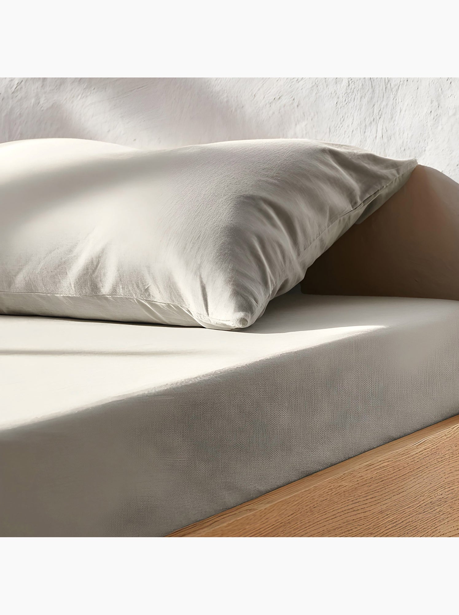 Drap-housse uni 100 % coton, pour matelas jusqu’à 30 cm de hauteur - Gamusi. - Gris clair