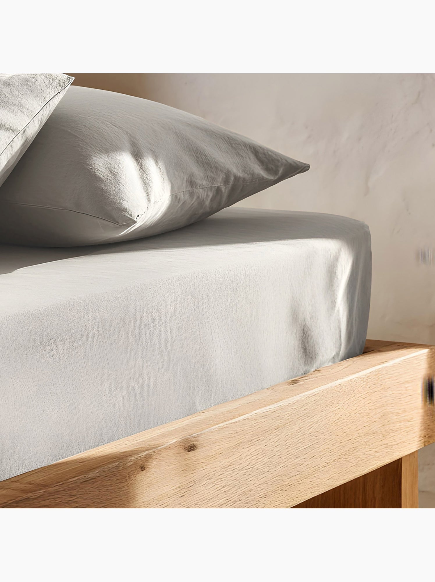 Drap-housse uni 100 % coton, pour matelas jusqu’à 30 cm de hauteur - Gamusi. - Gris clair
