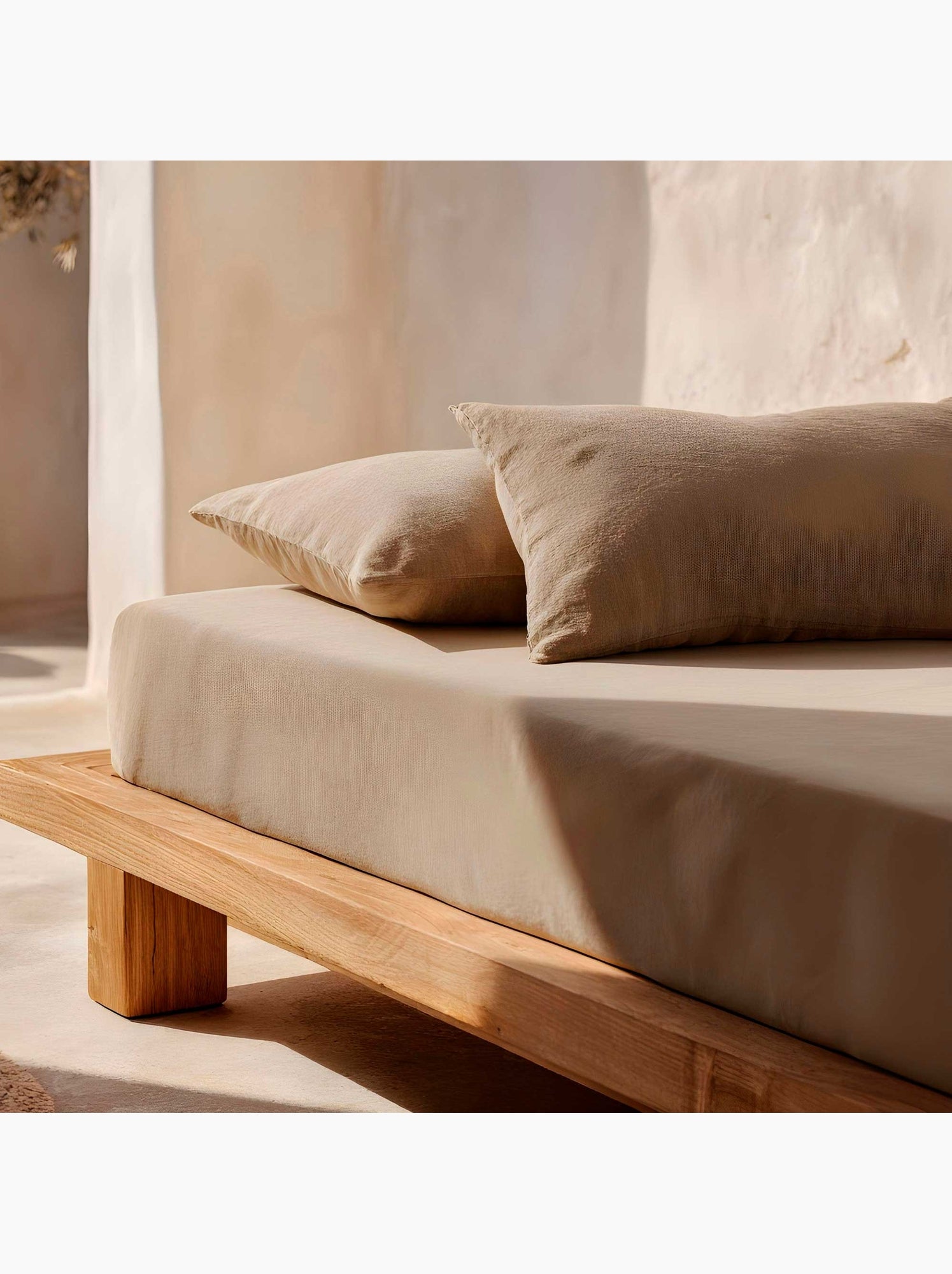 Drap-housse uni 100 % coton, pour matelas jusqu’à 30 cm de hauteur - Gamusi. - Marron noisette