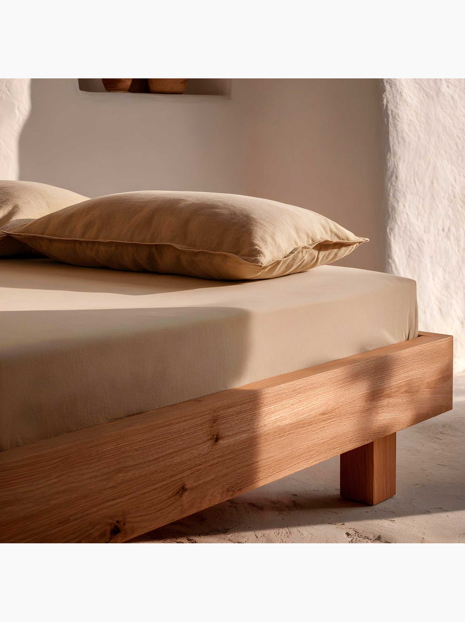Drap-housse uni 100 % coton, pour matelas jusqu’à 30 cm de hauteur - Gamusi. - Marron noisette