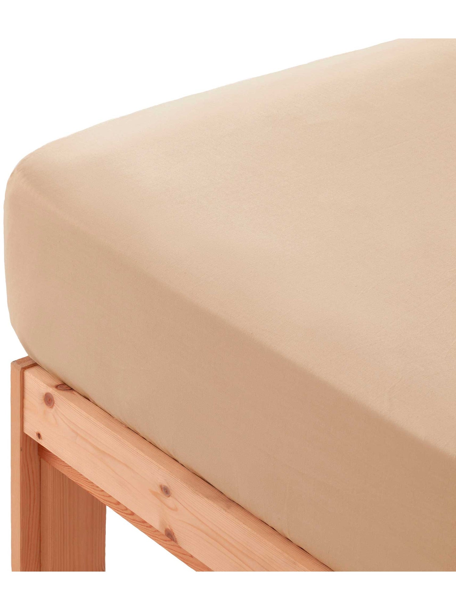 Drap-housse uni 100 % coton, pour matelas jusqu’à 30 cm de hauteur - Gamusi. - Marron noisette