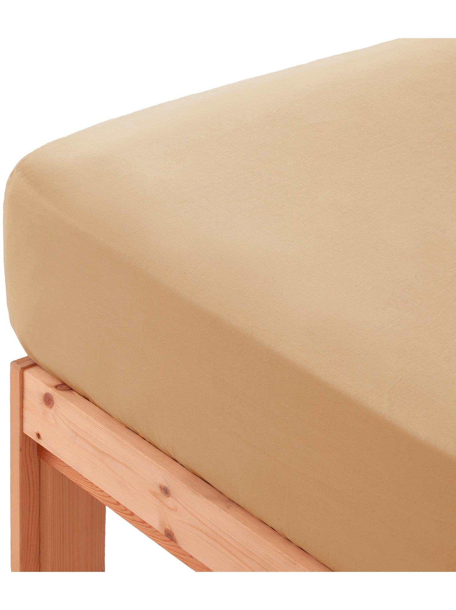 Drap-housse uni 100 % coton, pour matelas jusqu’à 30 cm de hauteur - Gamusi. - Ocre