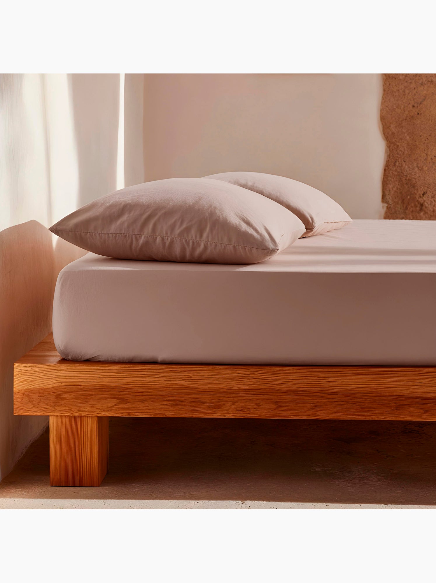 Drap-housse uni 100 % coton, pour matelas jusqu’à 30 cm de hauteur - Gamusi. - Rose