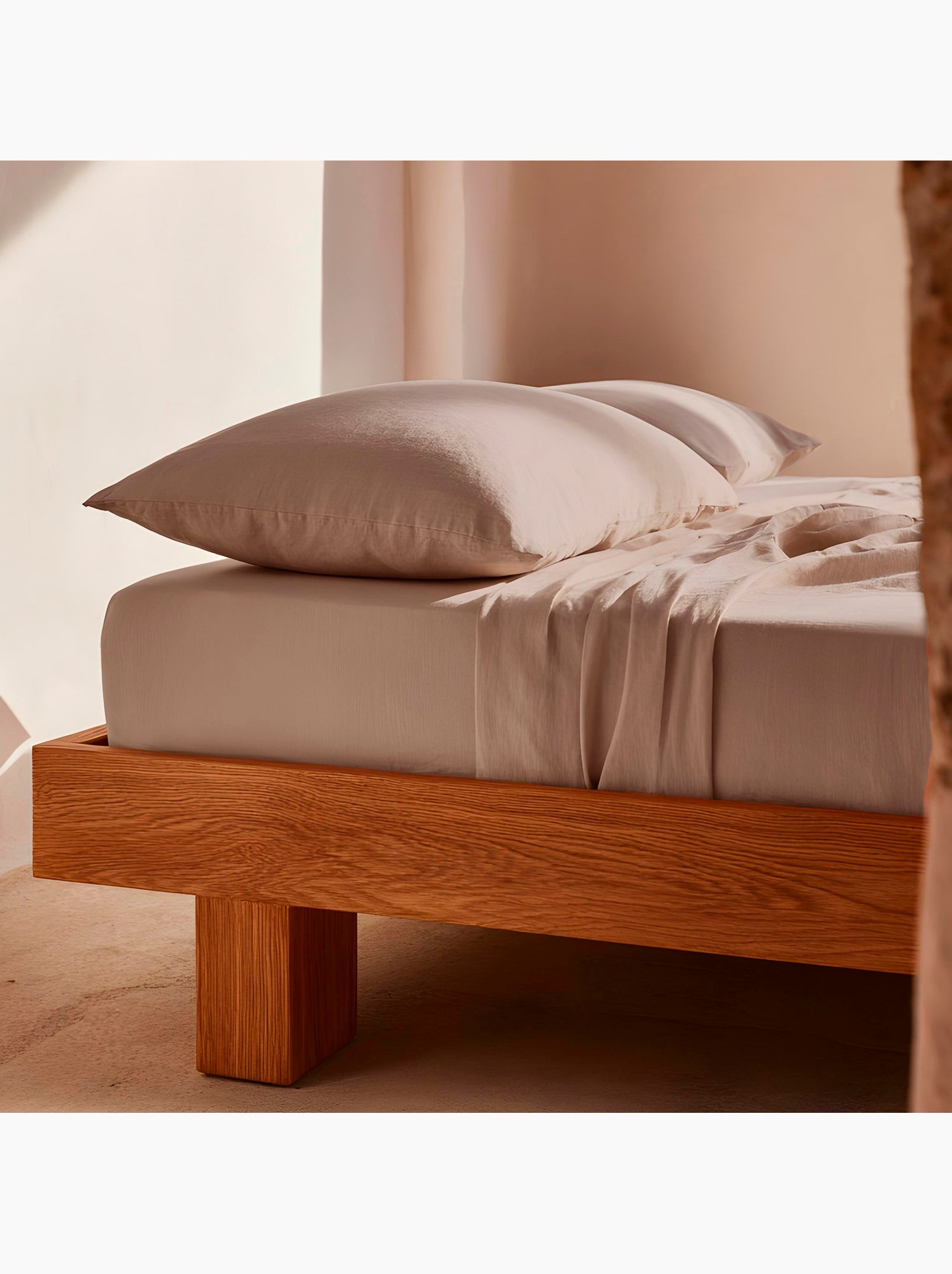 Drap-housse uni 100 % coton, pour matelas jusqu’à 30 cm de hauteur - Gamusi. - Rose