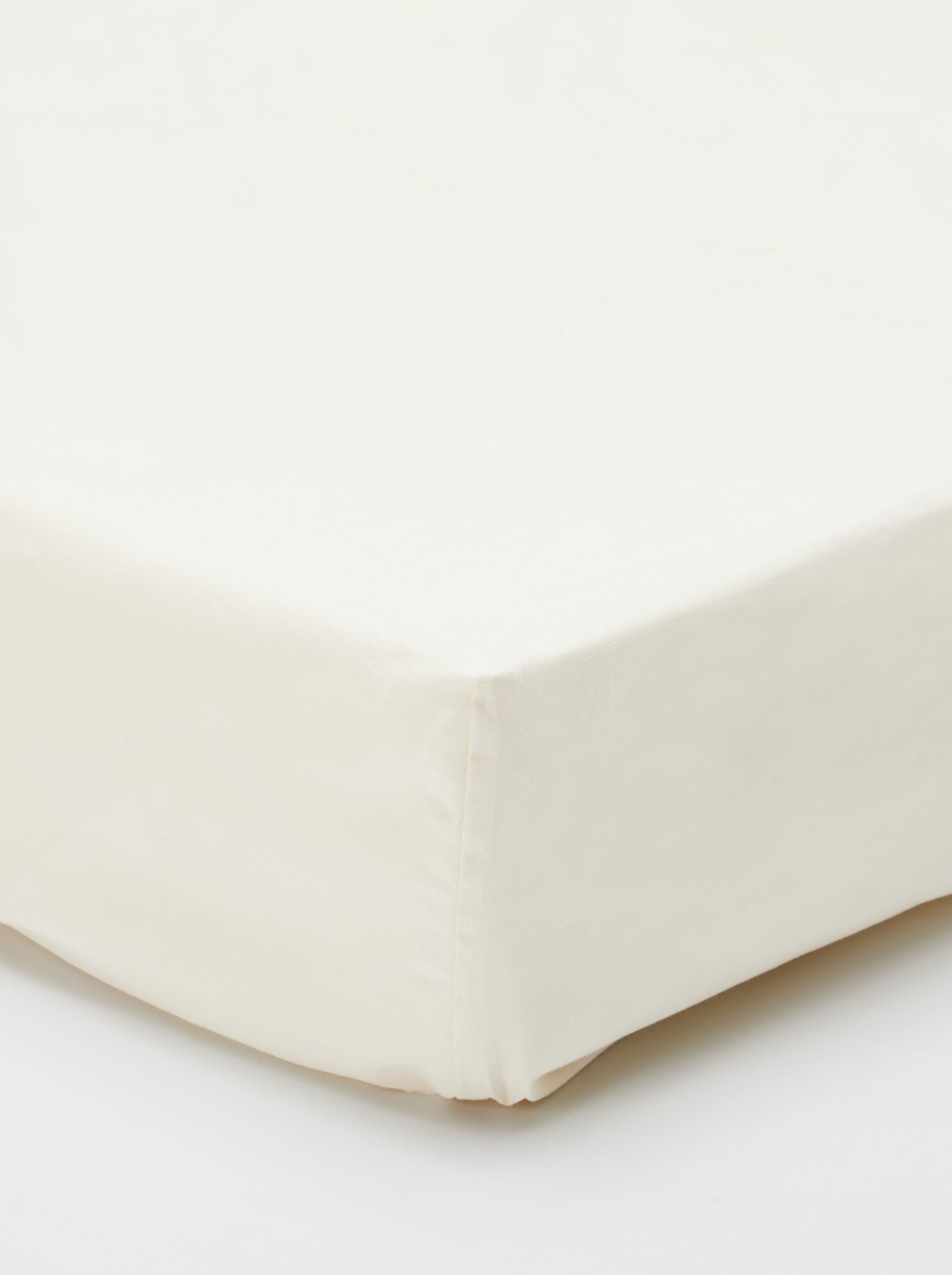 Drap housse uni 140 x 200 cm en coton - Blanc cassé