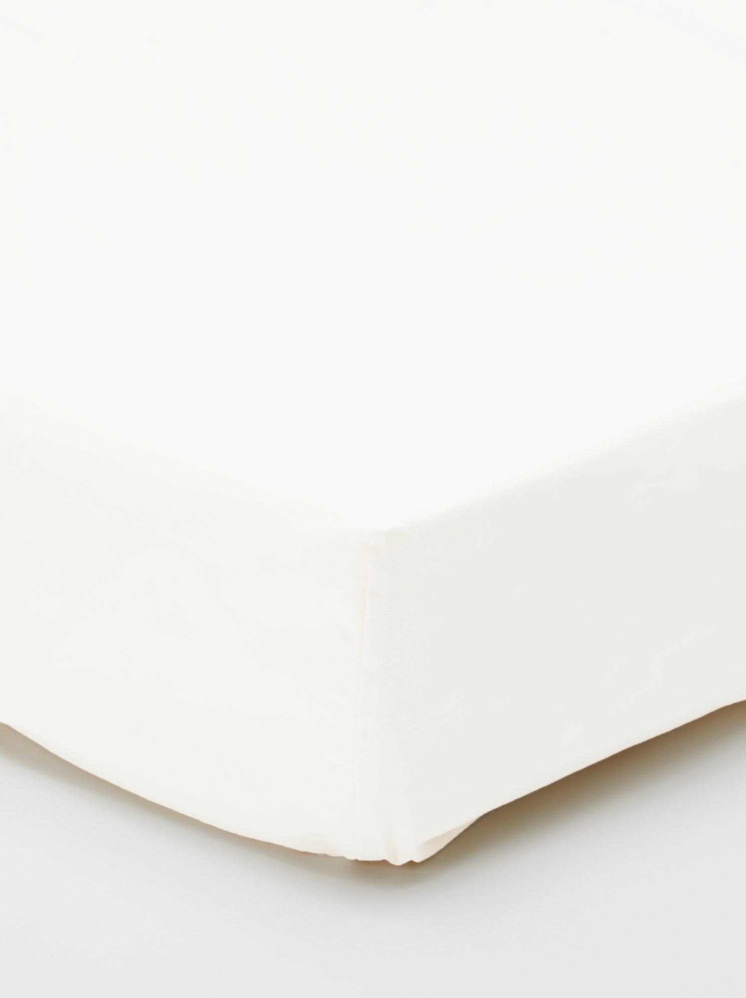 Drap housse uni 140 x 200 cm en coton - Blanc