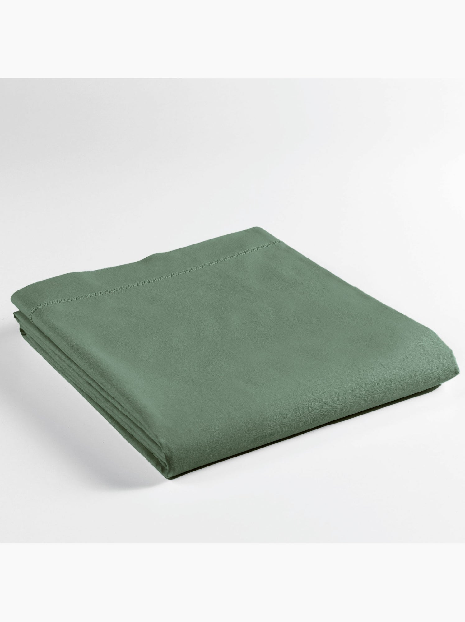 Drap plat 1 personne coton 57 fils lina - Vert cèdre