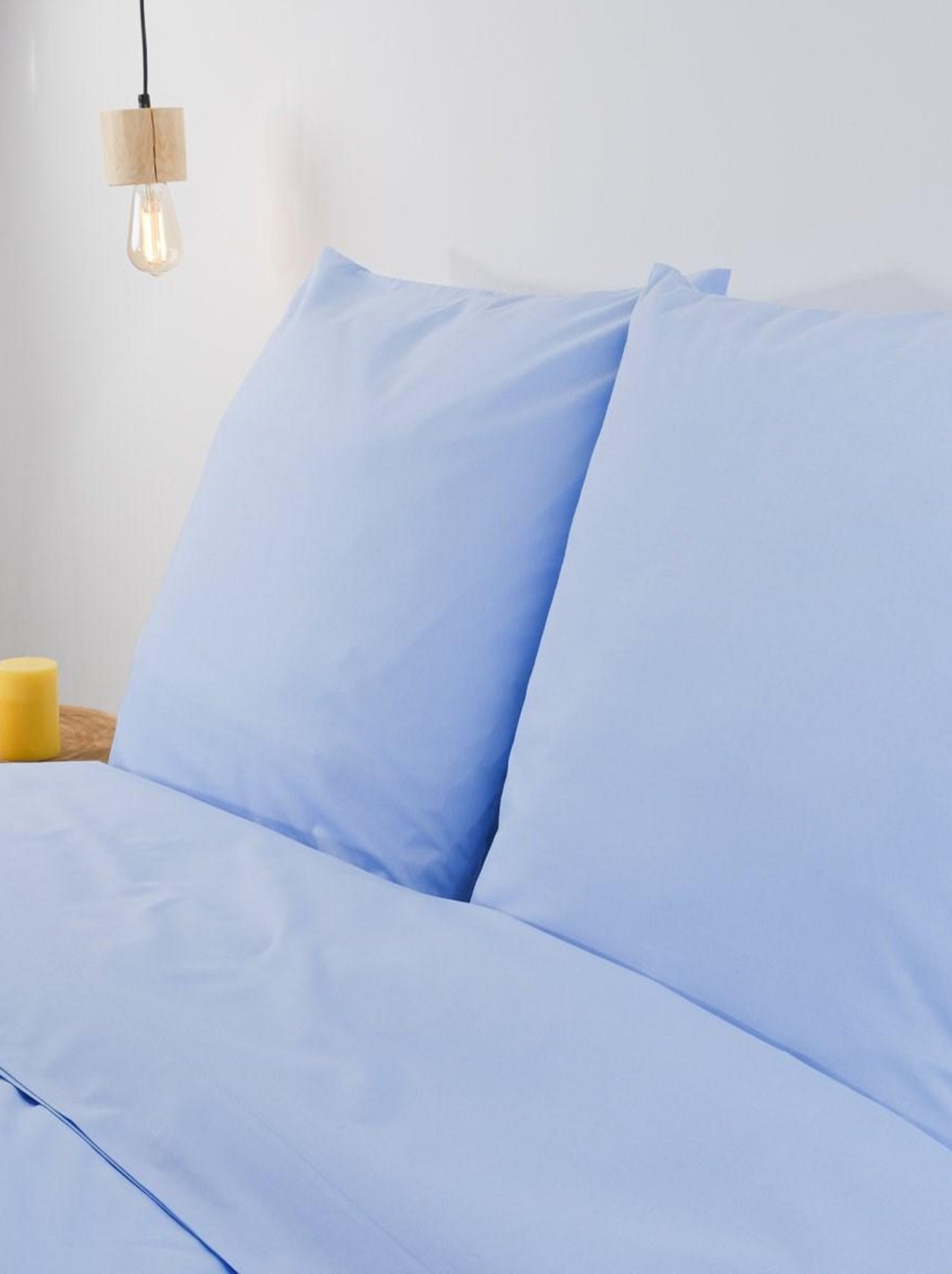 Drap plat coton 57 fils en molleton flanelle TOUDOUX - Bleu
