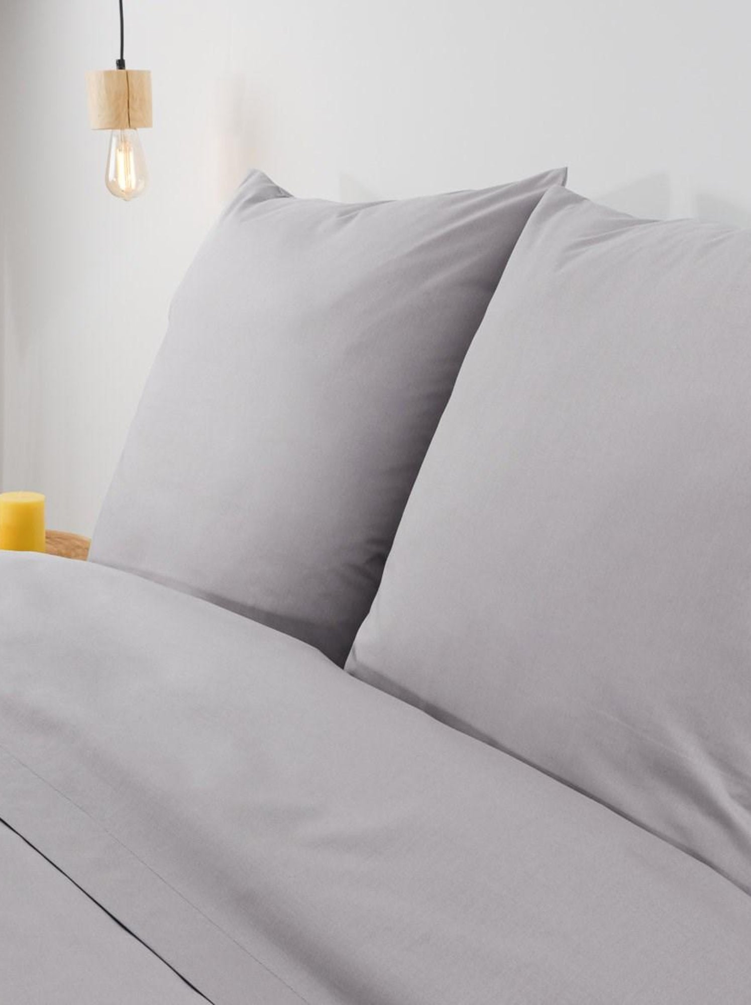 Drap plat coton 57 fils en molleton flanelle TOUDOUX - Gris