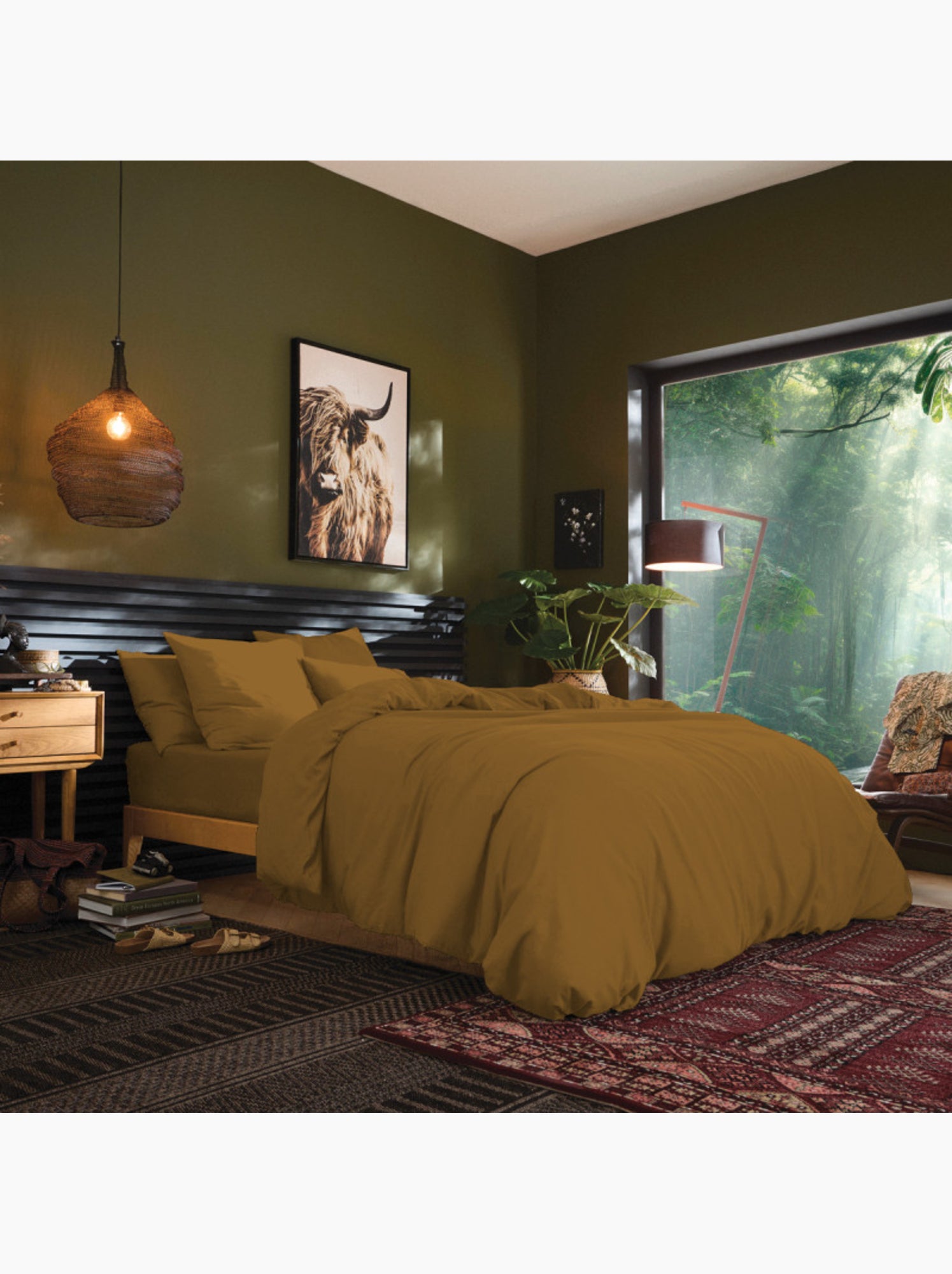Drap housse - Coton Pur - 100 % Coton 57 Fils/cm² - Marron caramel