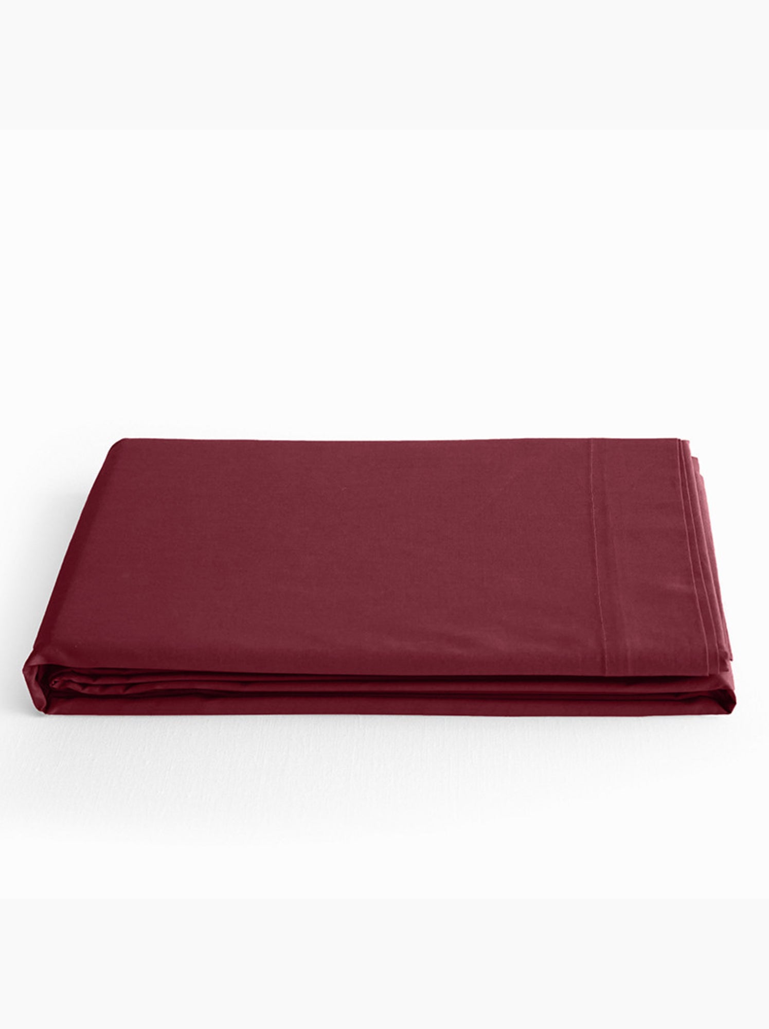 Drap plat - Coton Pur - 100 % Coton 57 Fils/cm² - Rouge grenat