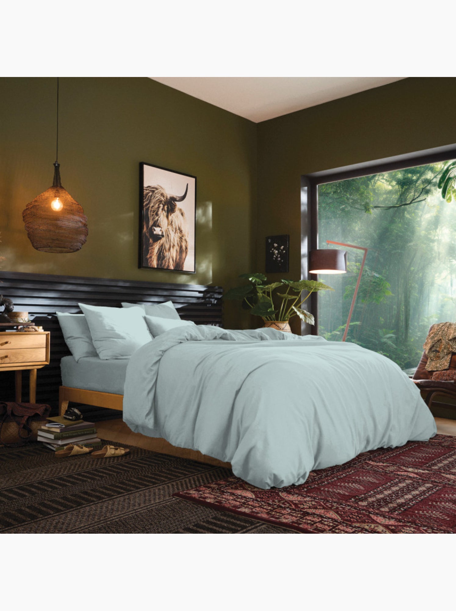 Drap housse - Coton Pur - 100 % Coton 57 Fils/cm² - Vert menthe