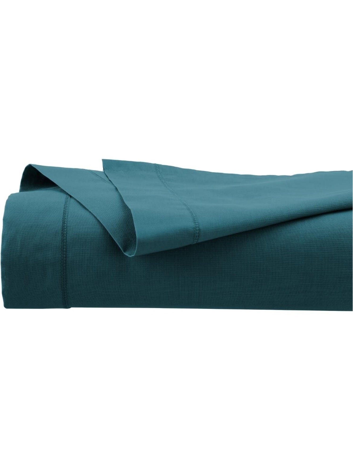 Drap plat en coton contemporain - Bleu canard