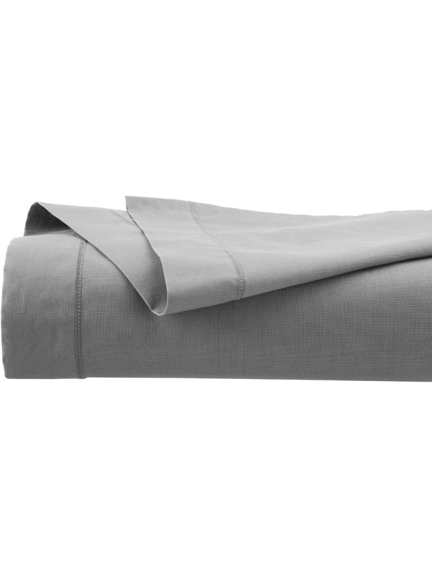 Drap plat en coton contemporain - Gris clair