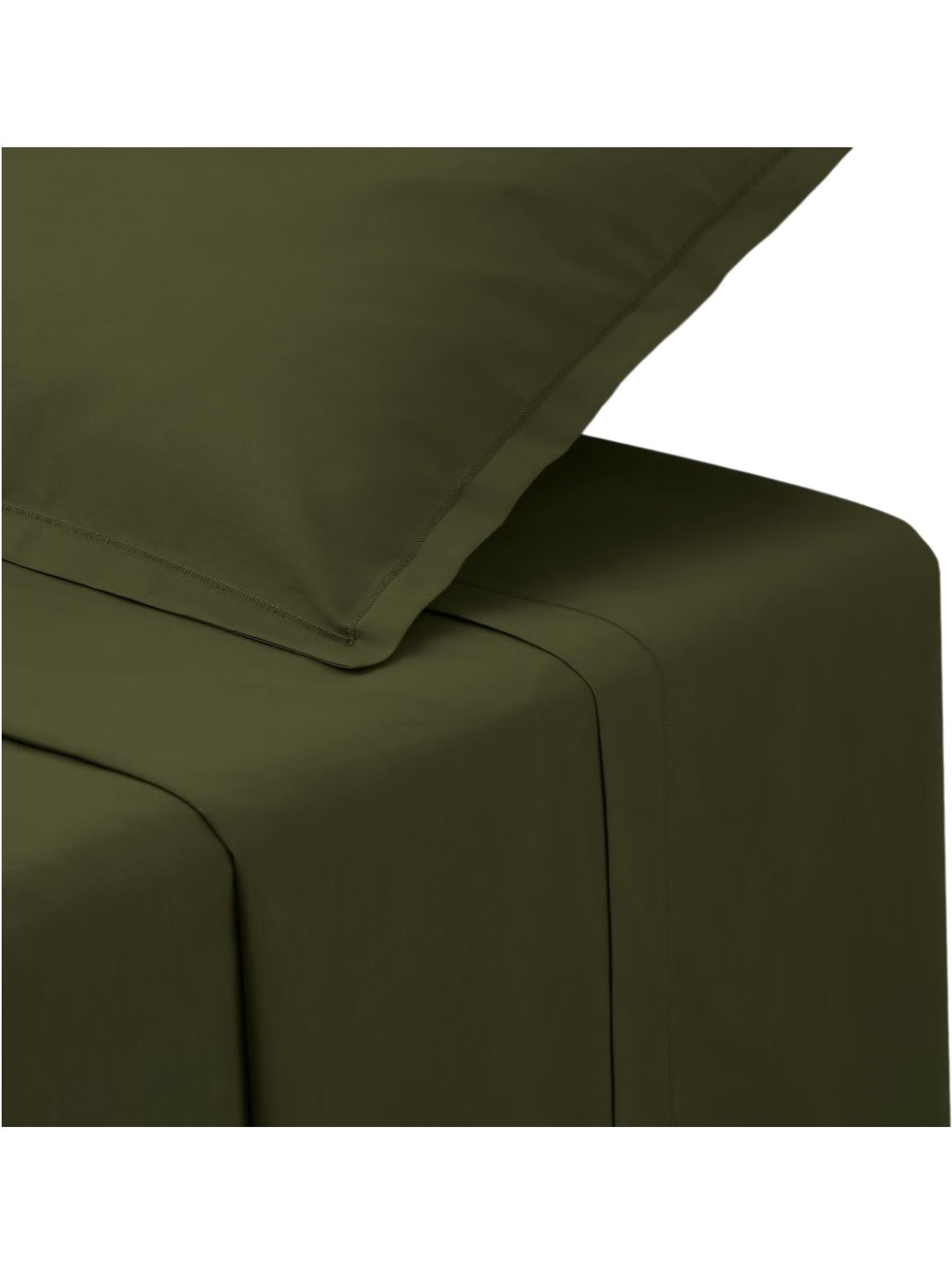 Drap plat en coton contemporain - Kaki