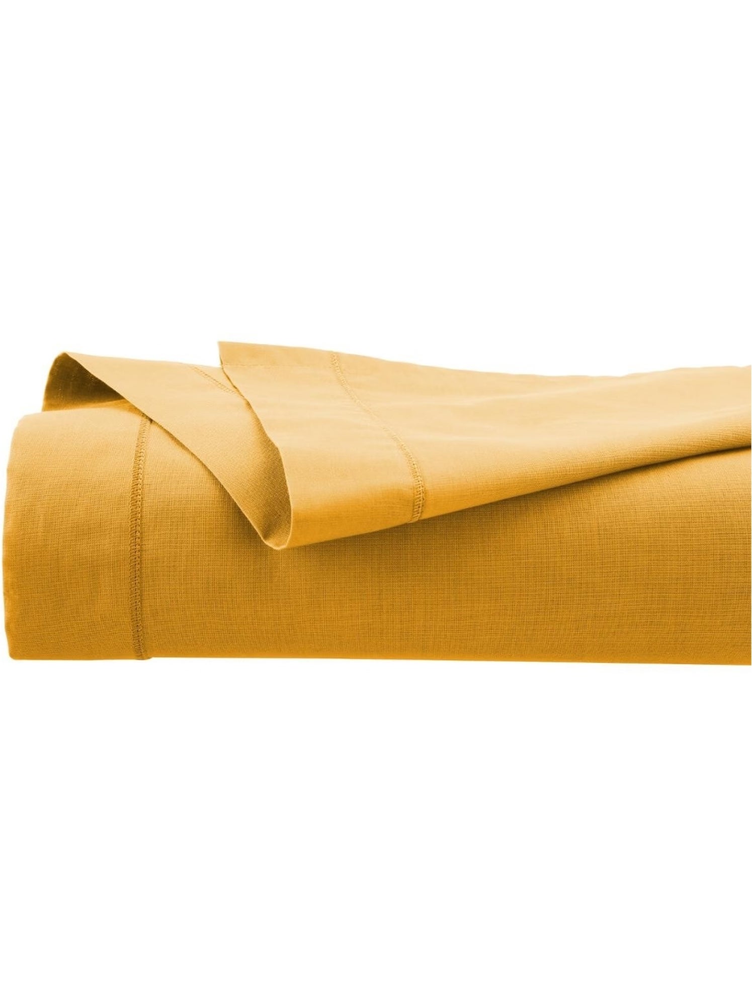 Drap plat en coton contemporain - Ocre