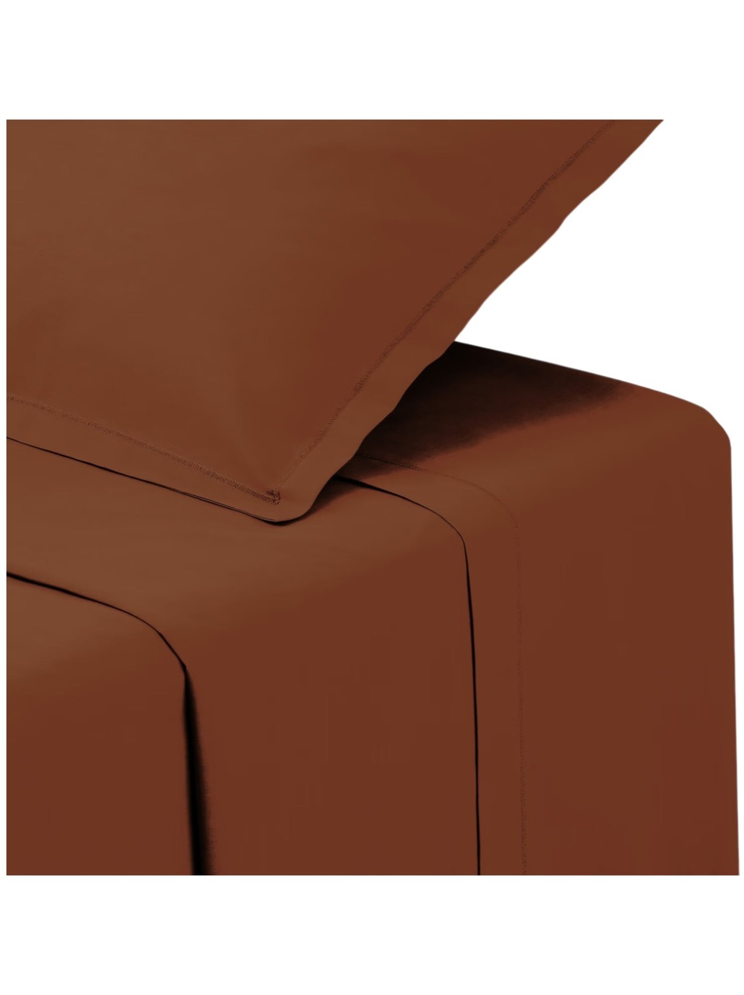 Drap plat en coton contemporain - Terracotta