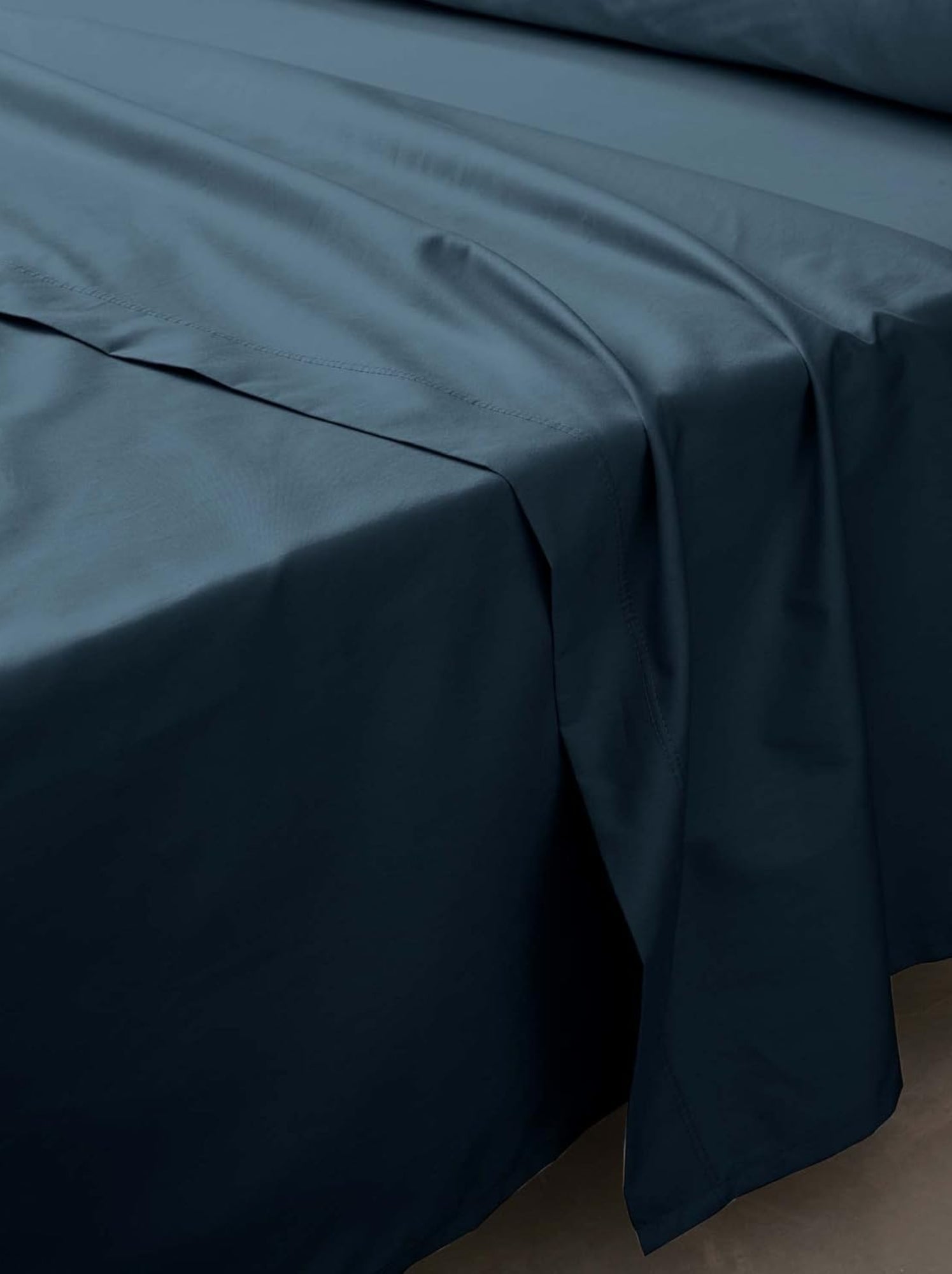 Drap plat percale de coton 78fils lia promo linge - Bleu