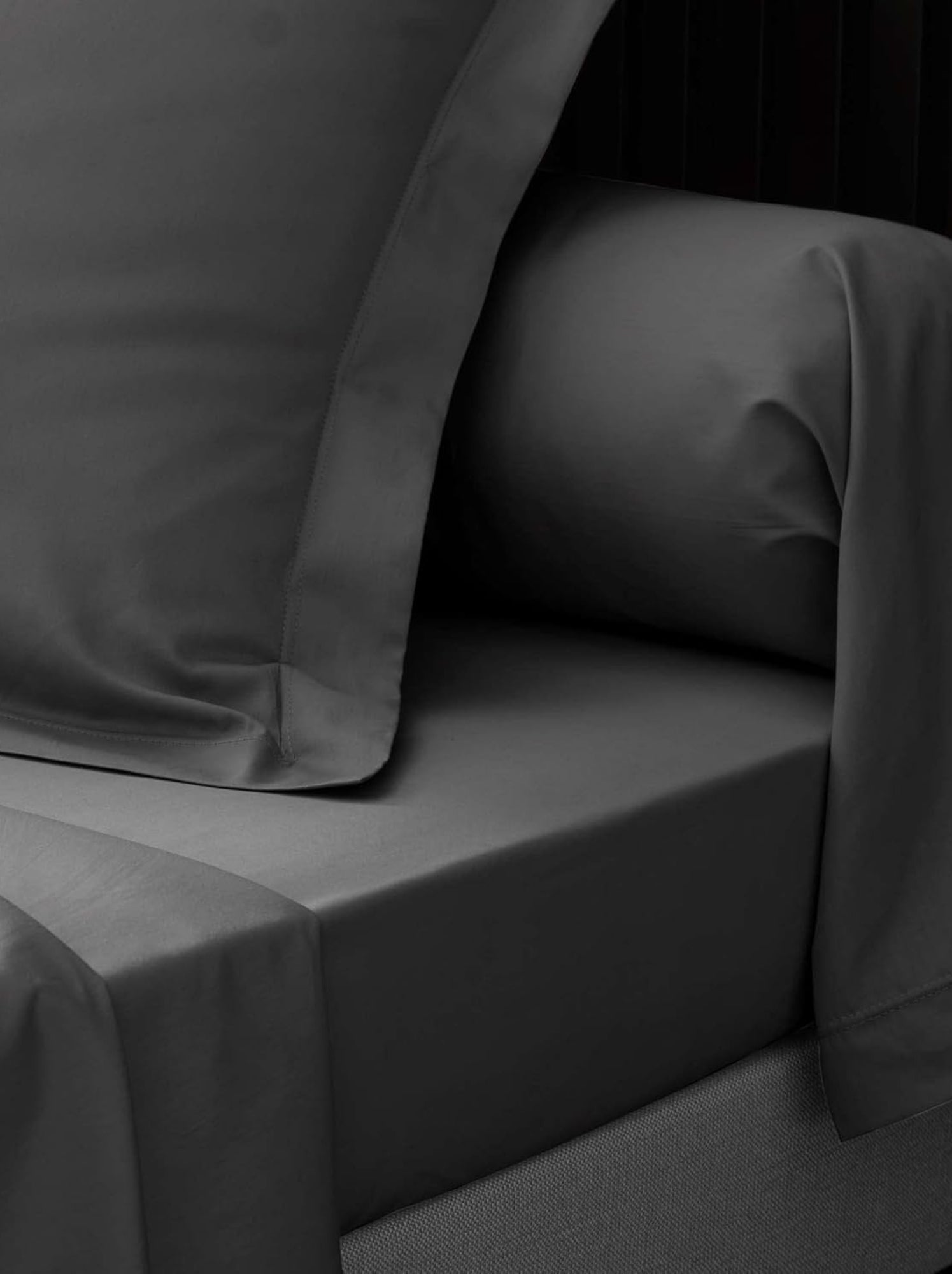Drap plat percale de coton 78fils lia promo linge - gris anthracite