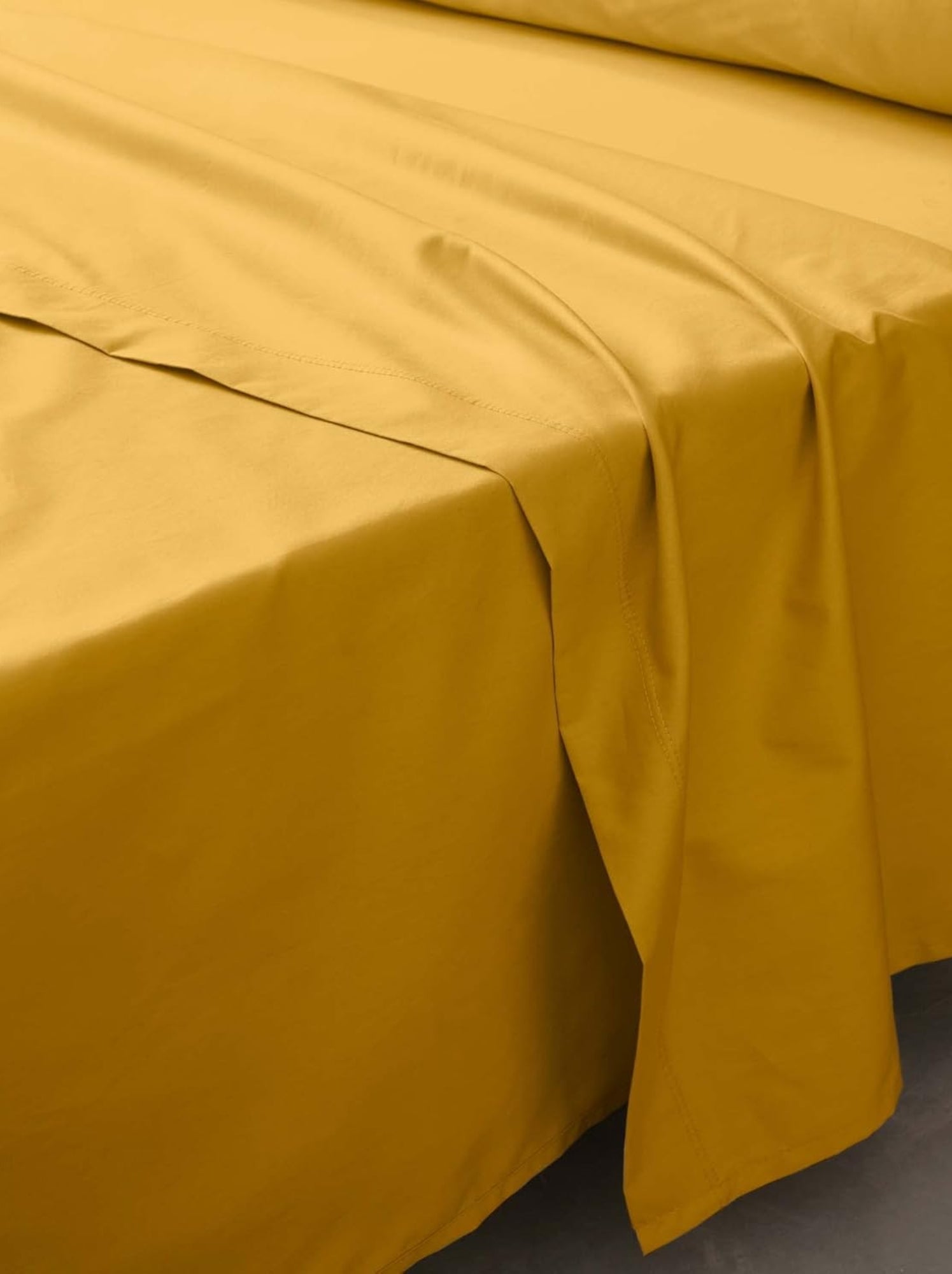 Drap plat percale de coton 78fils lia promo linge - Jaune