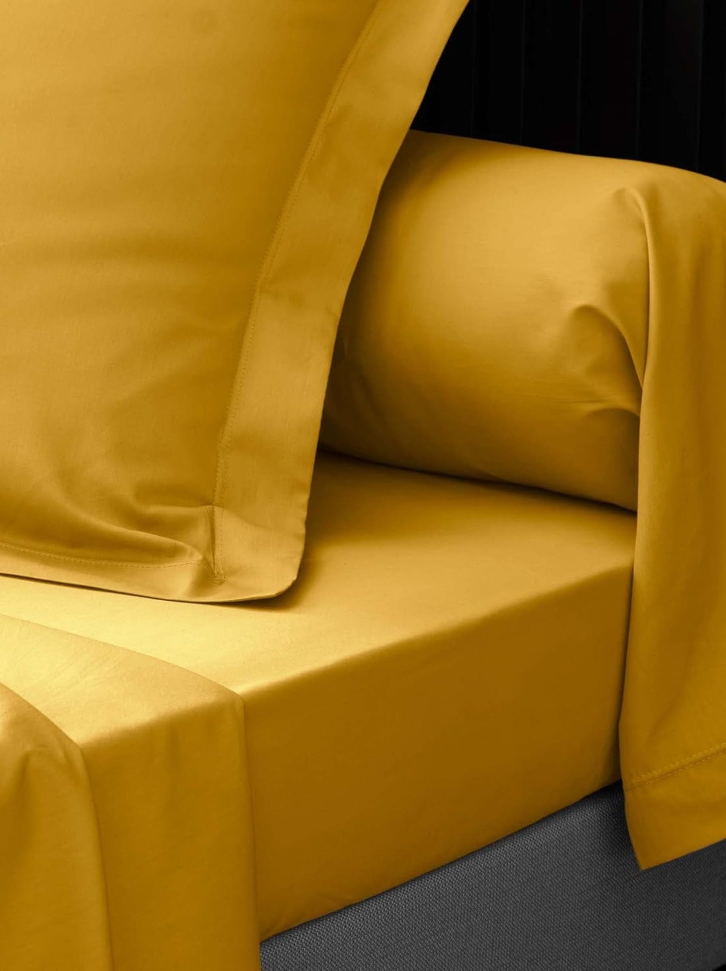 Drap plat percale de coton 78fils lia promo linge - Jaune