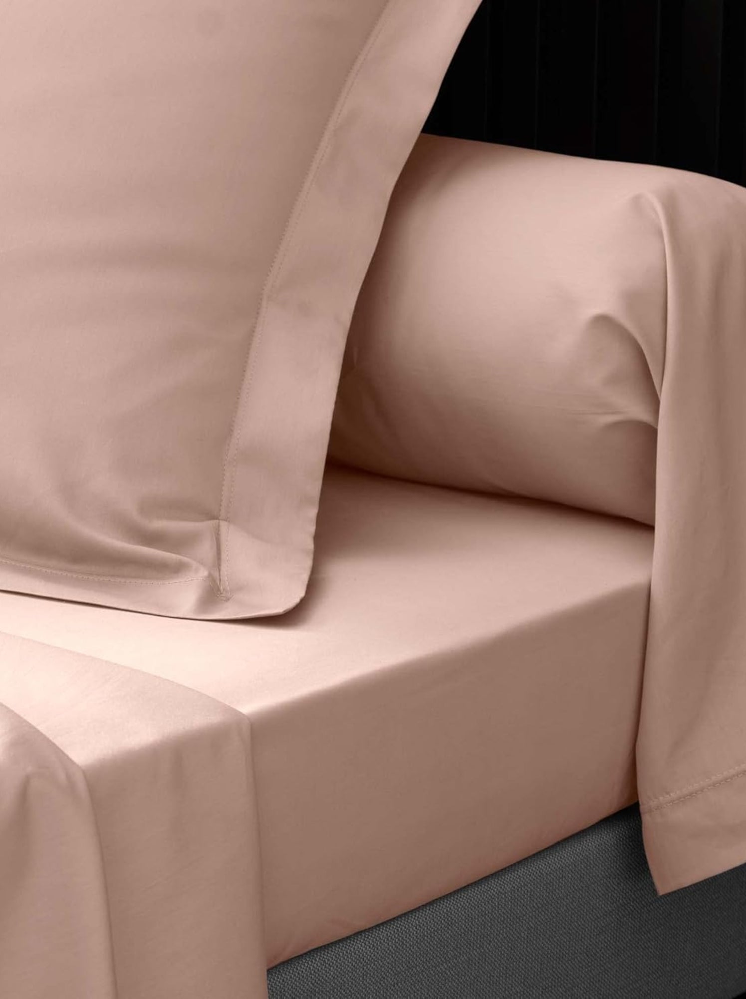 Drap plat percale de coton 78fils lia promo linge - Rose
