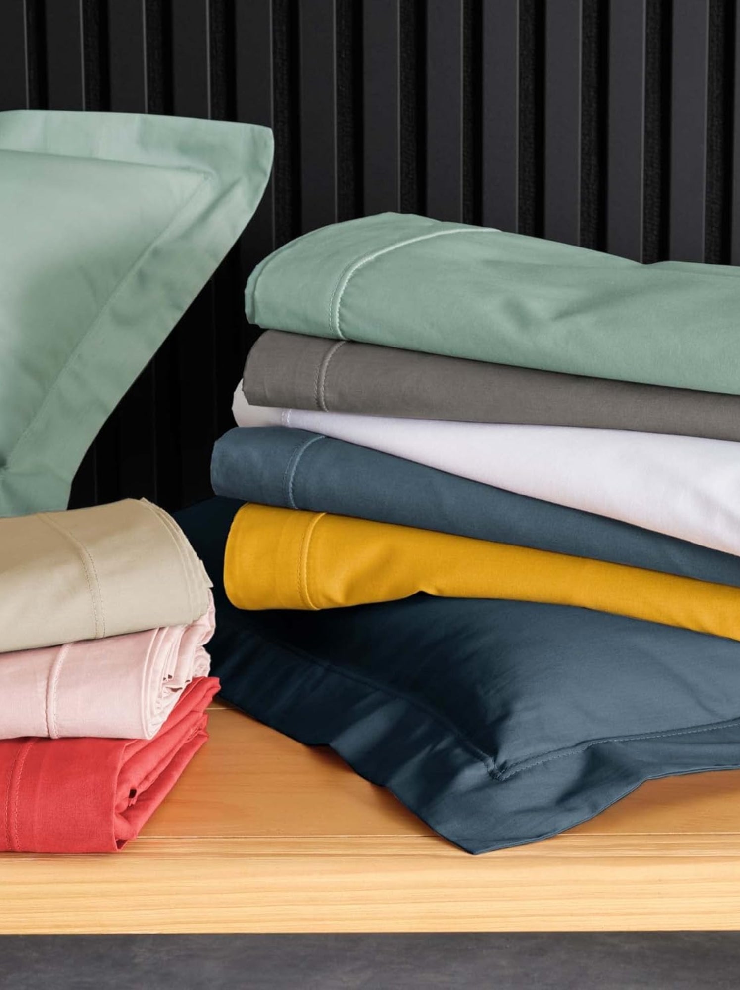 Drap plat percale de coton 78fils lia promo linge - Rouge