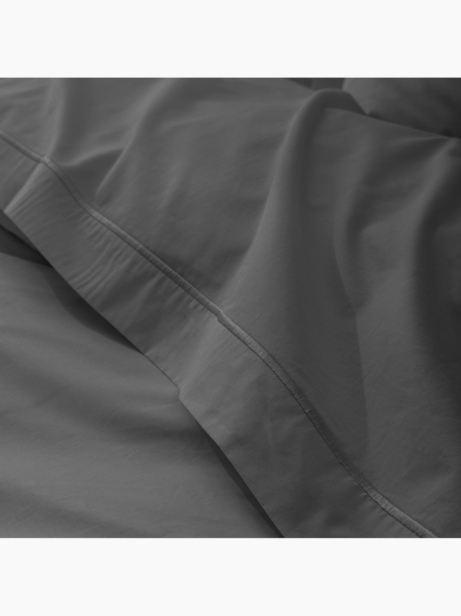 Drap plat percale – pur coton peigné longues fibres 80 fils/cm² - Ardoise