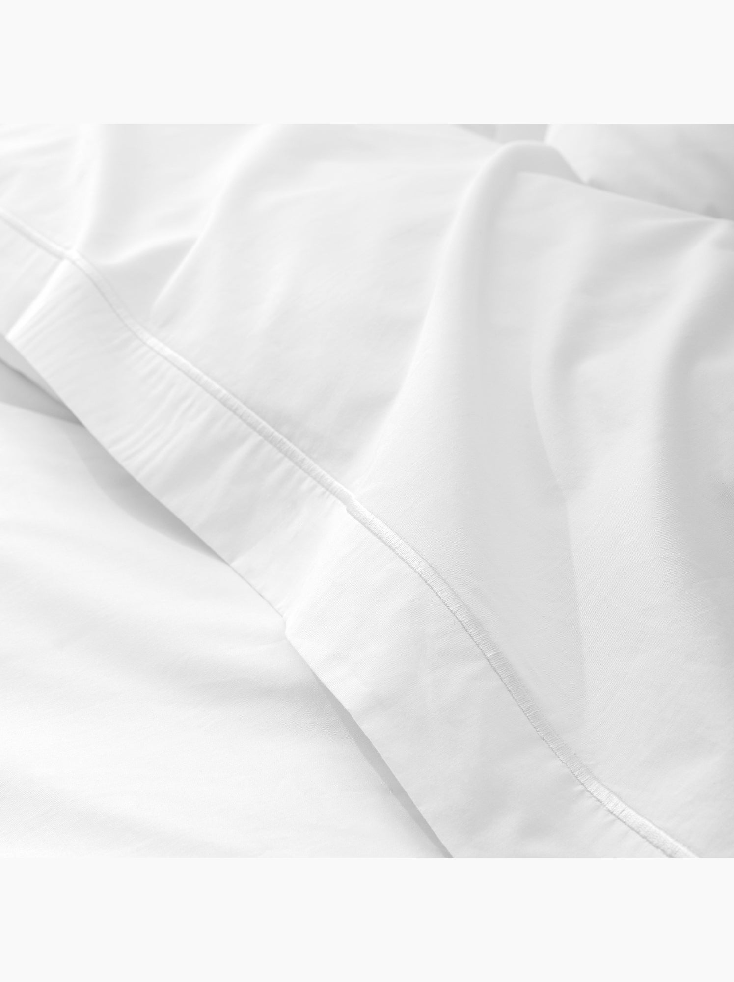 Drap plat percale – pur coton peigné longues fibres 80 fils/cm² - Blanc