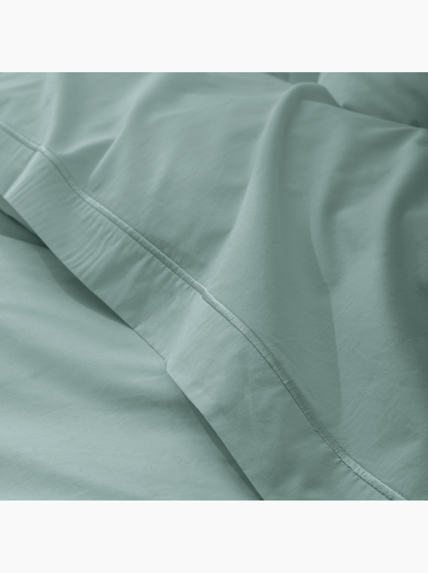 Drap plat percale – pur coton peigné longues fibres 80 fils/cm² - Bleu céladon