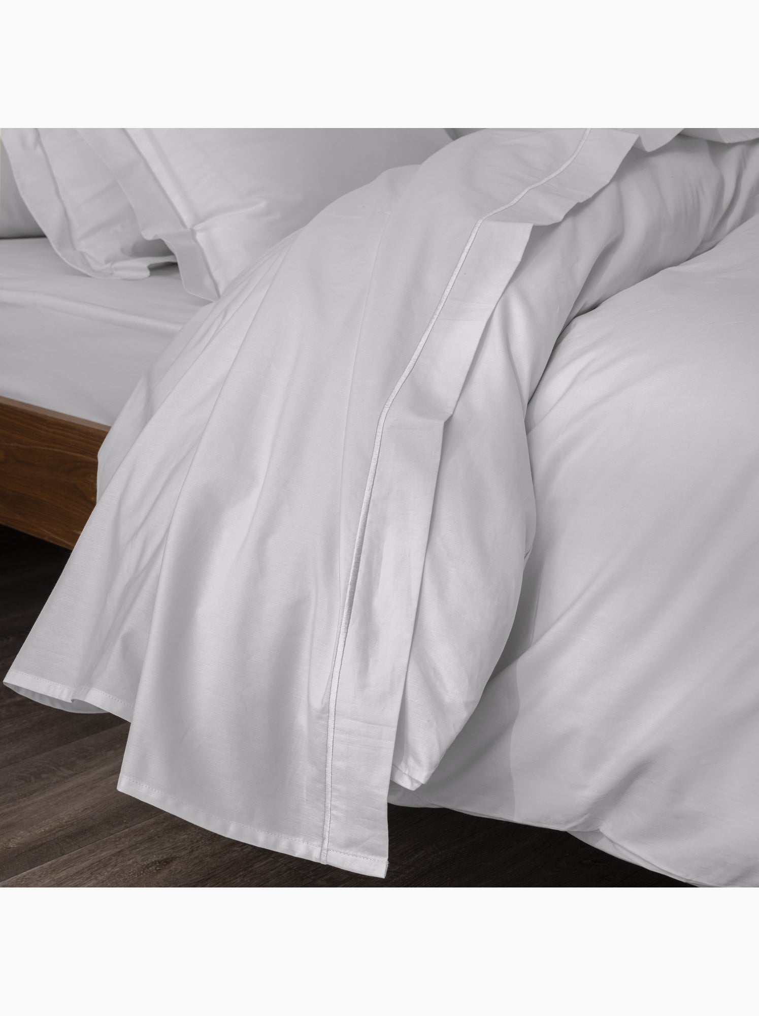 Drap plat percale – pur coton peigné longues fibres 80 fils/cm² - Gris perle