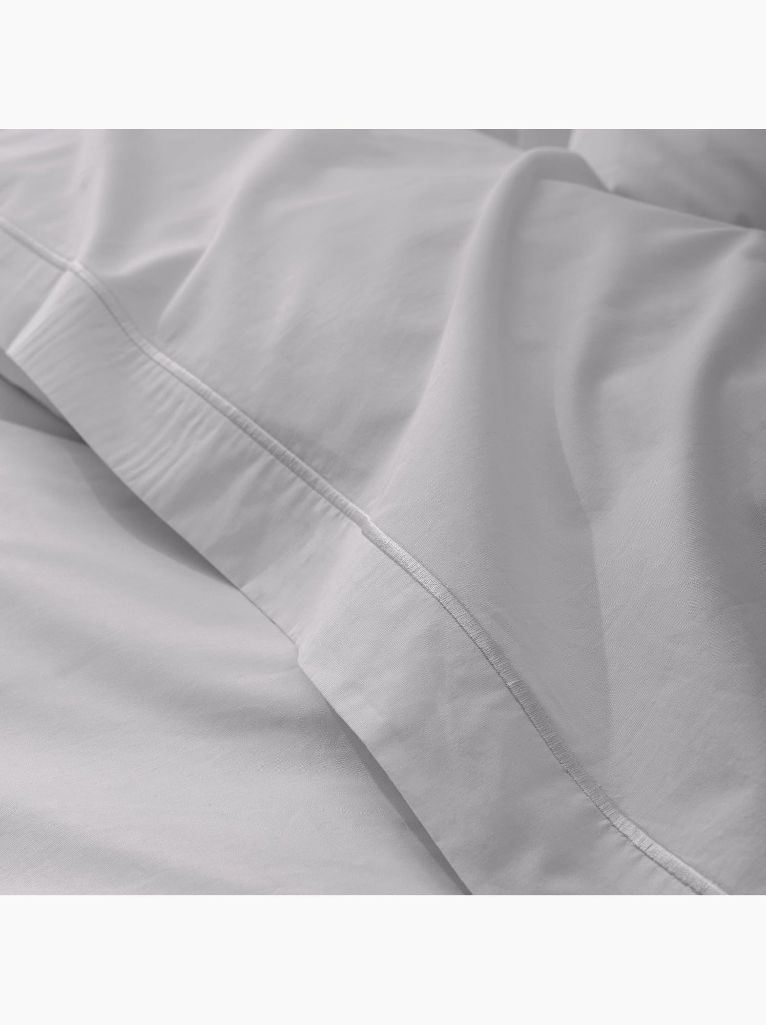 Drap plat percale – pur coton peigné longues fibres 80 fils/cm² - Gris perle