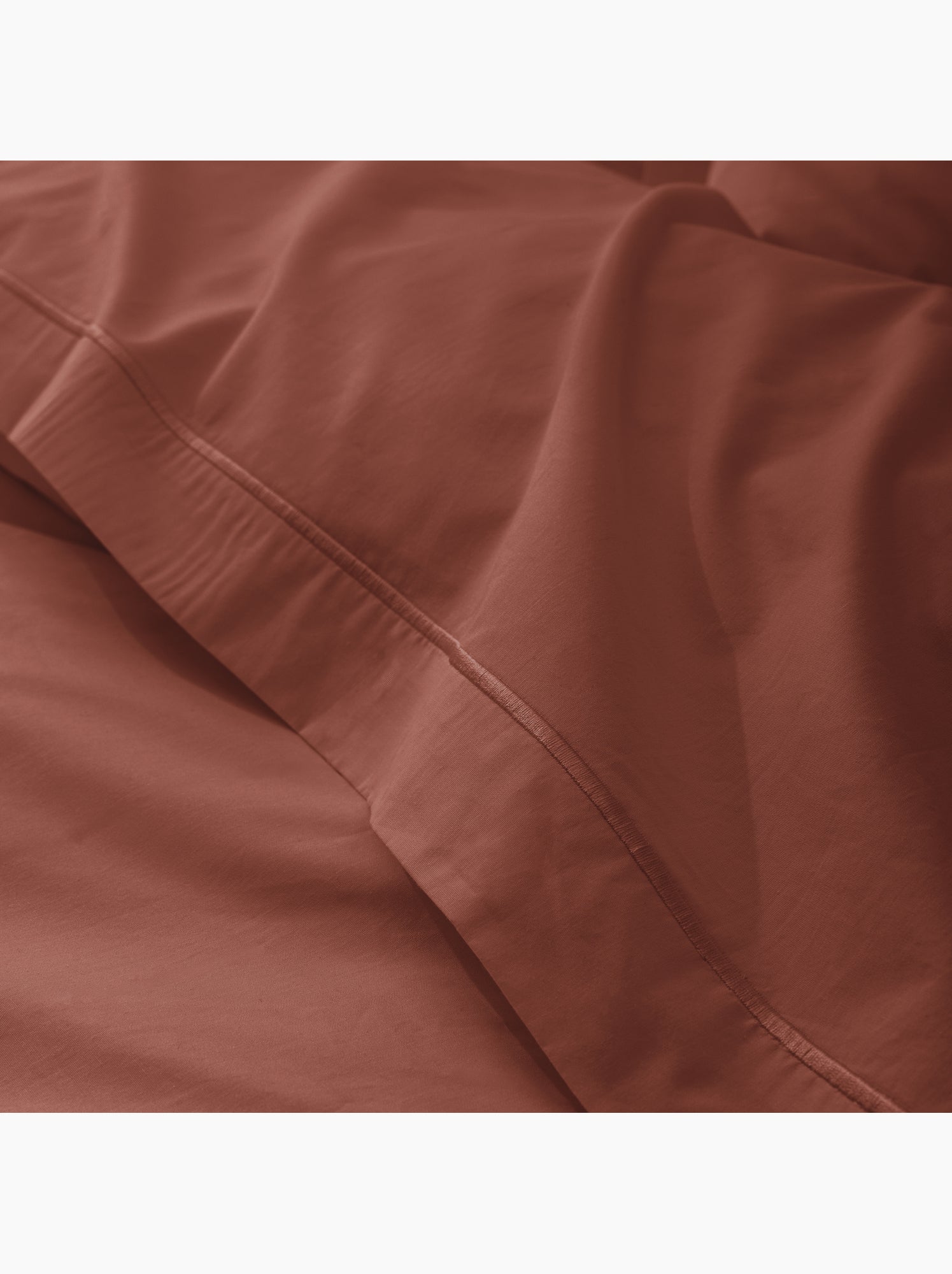 Drap plat percale – pur coton peigné longues fibres 80 fils/cm² - Terracotta