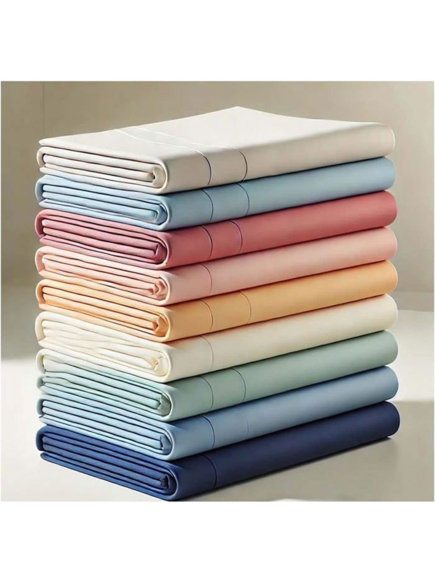 Draps housse -lot de 6 - 160 x 200 cm - polycoton 57 fils - bonnet 25 cm - multicolore - Multicolore